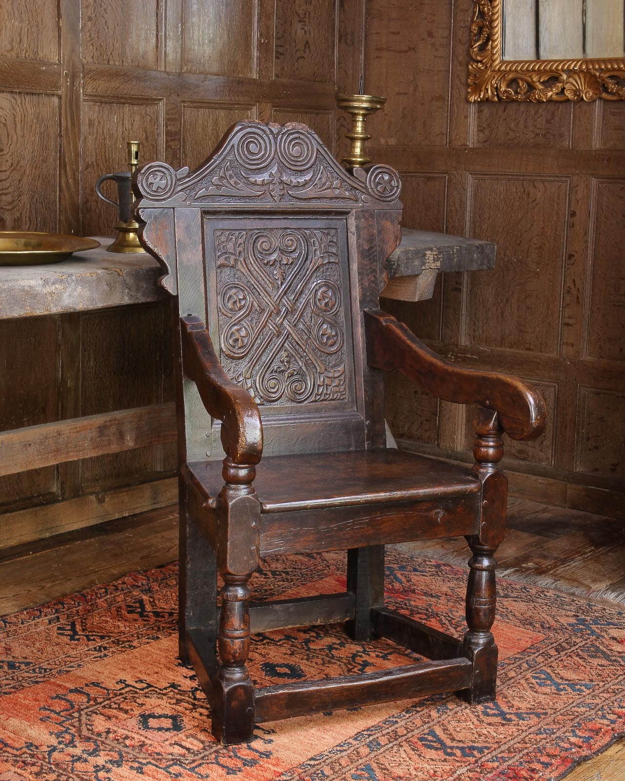 Child’s carved oak armchair