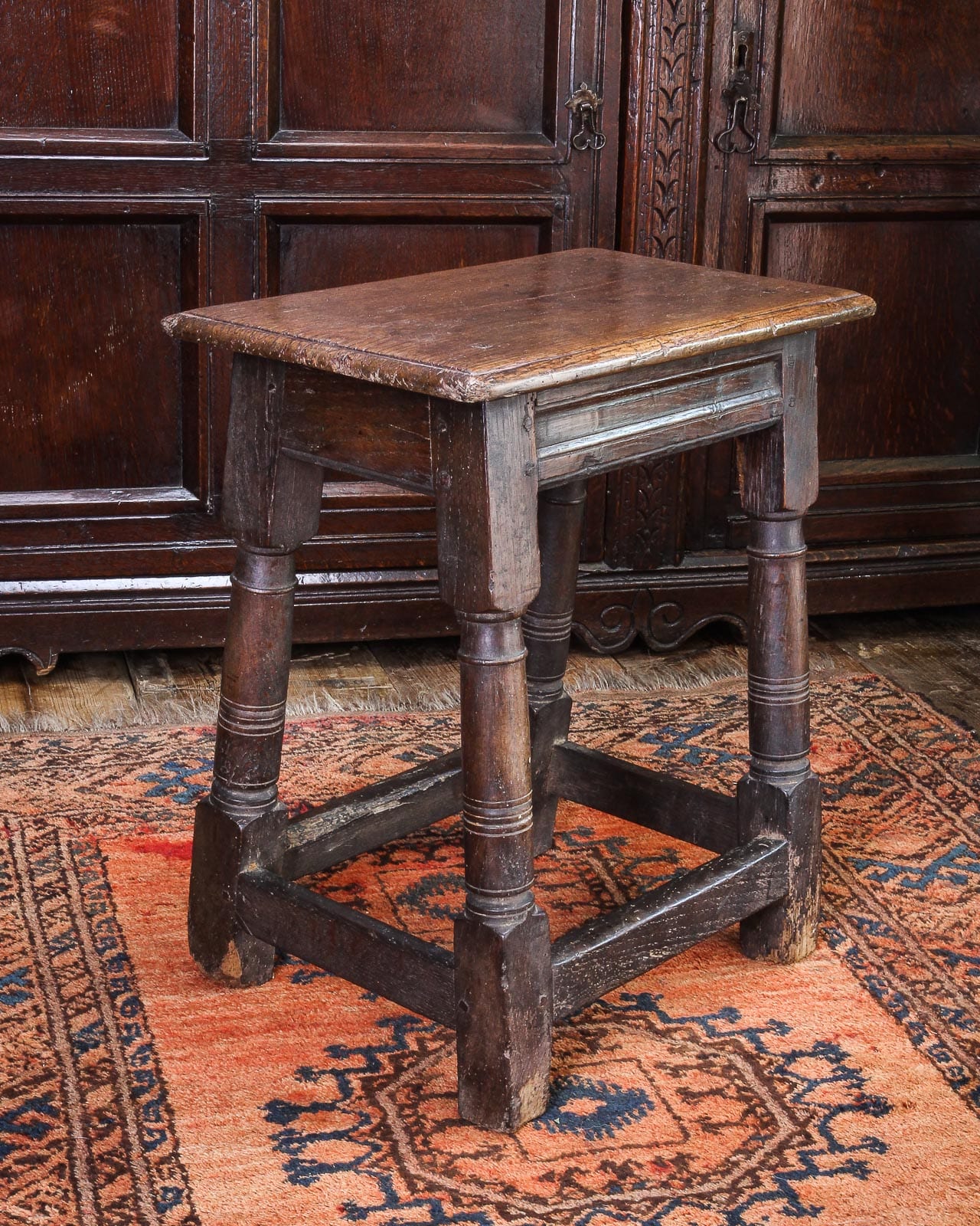 17th century joined oak stool
