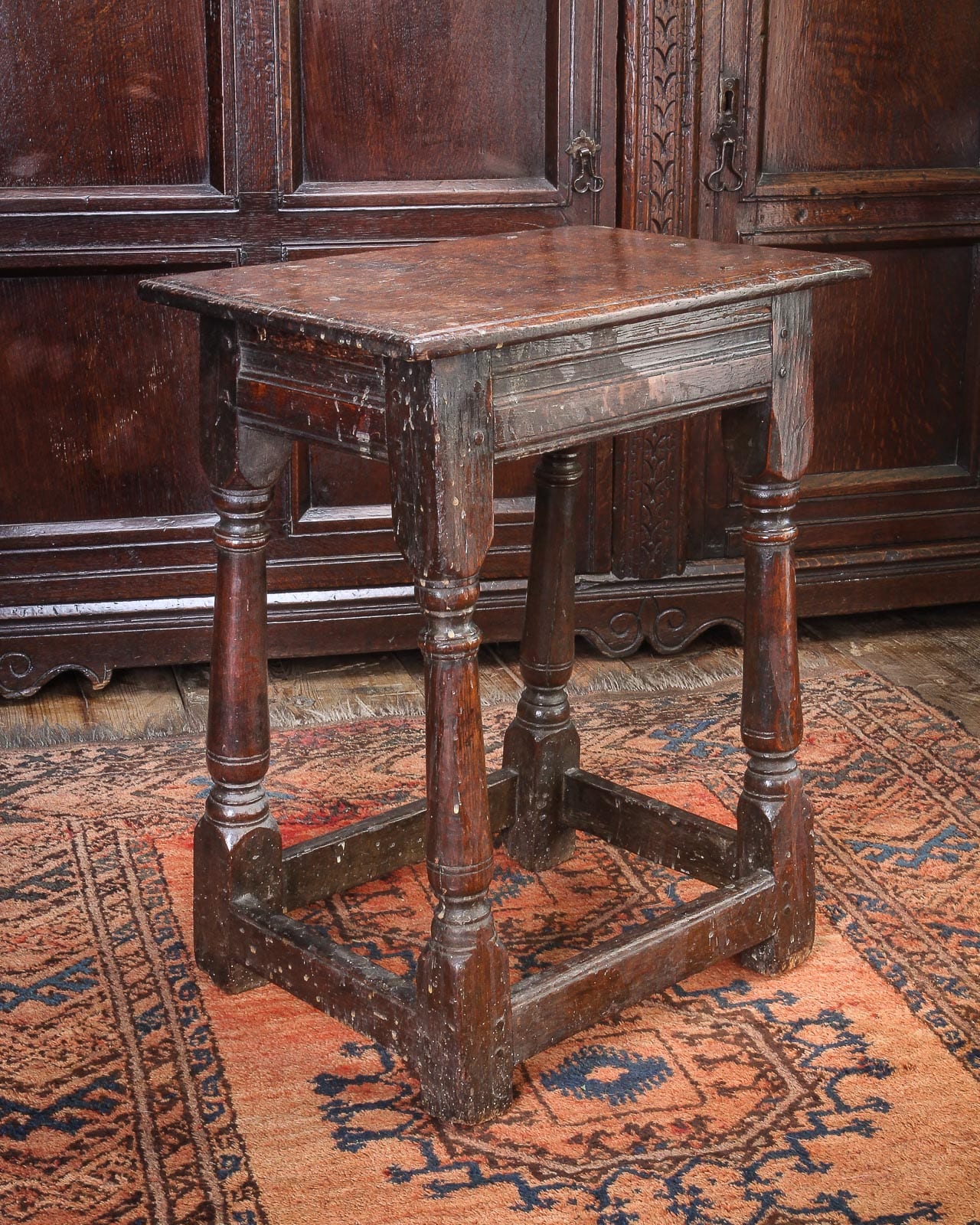 17th century Joined oak stool