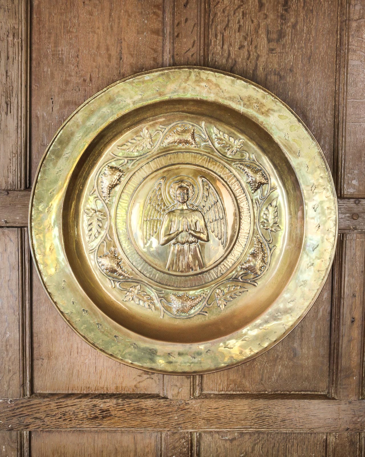 Large brass almsdish