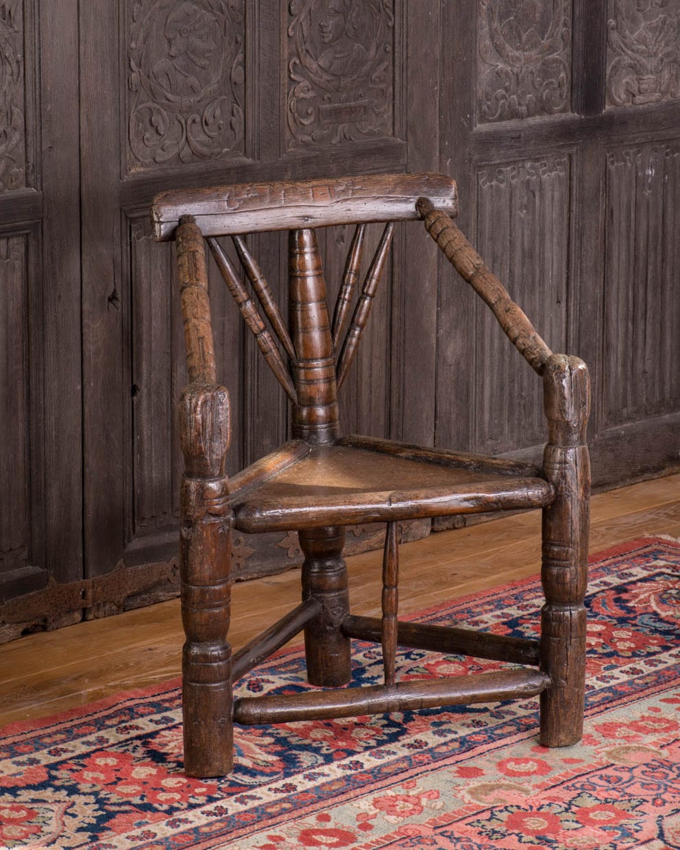 17th century ash turned armchair