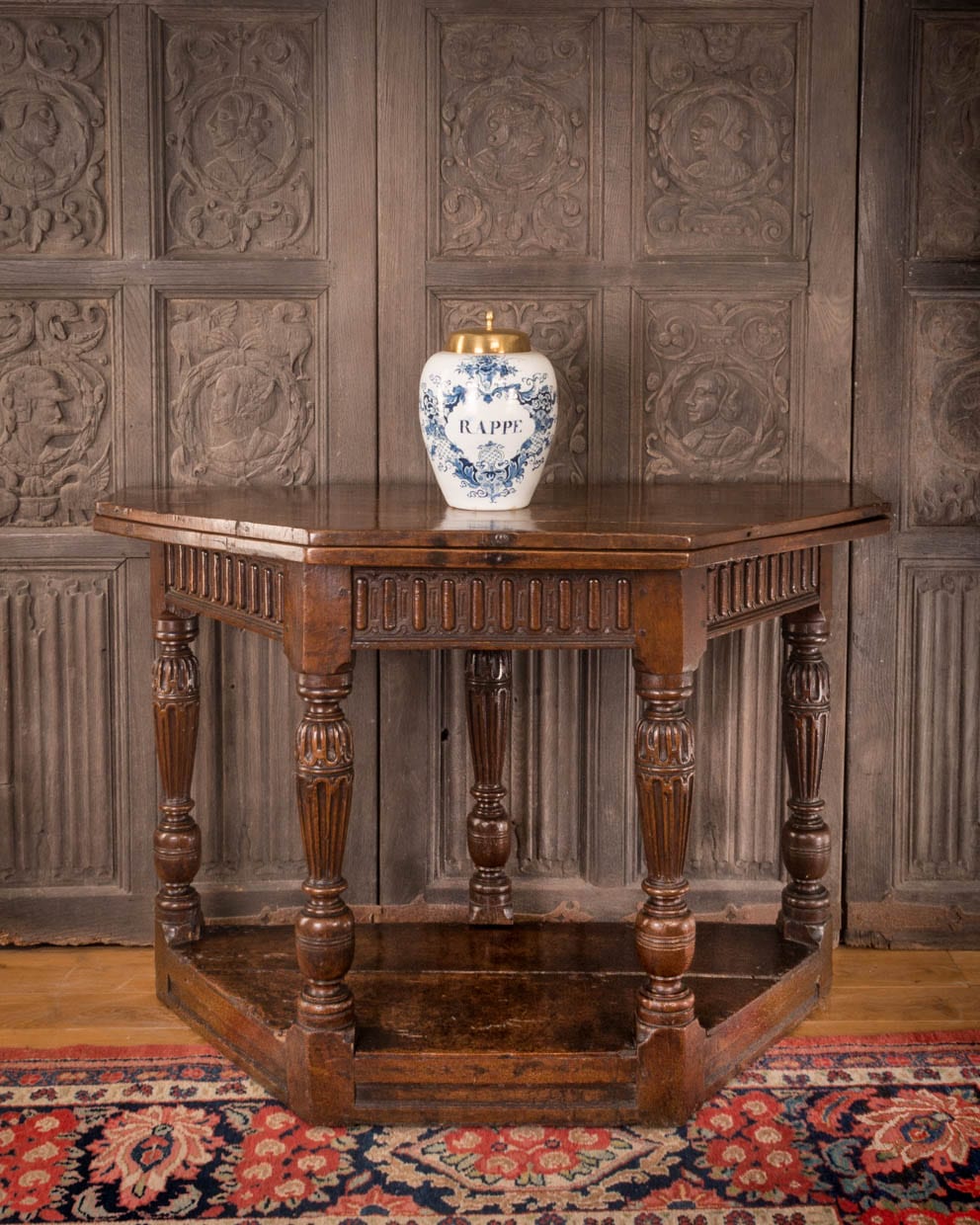 Elizabeth I oak carved table