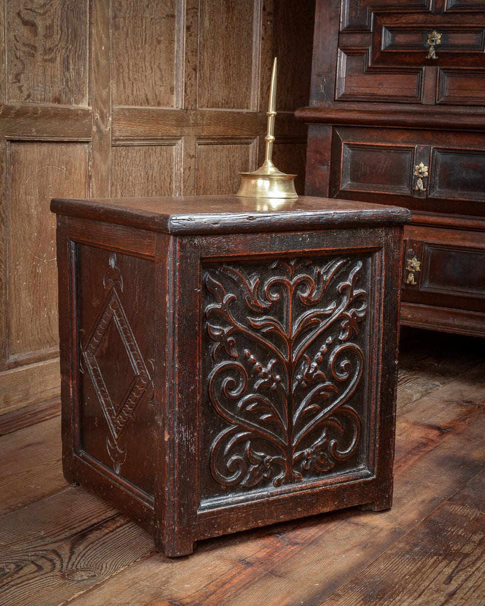 17th century oak close stool