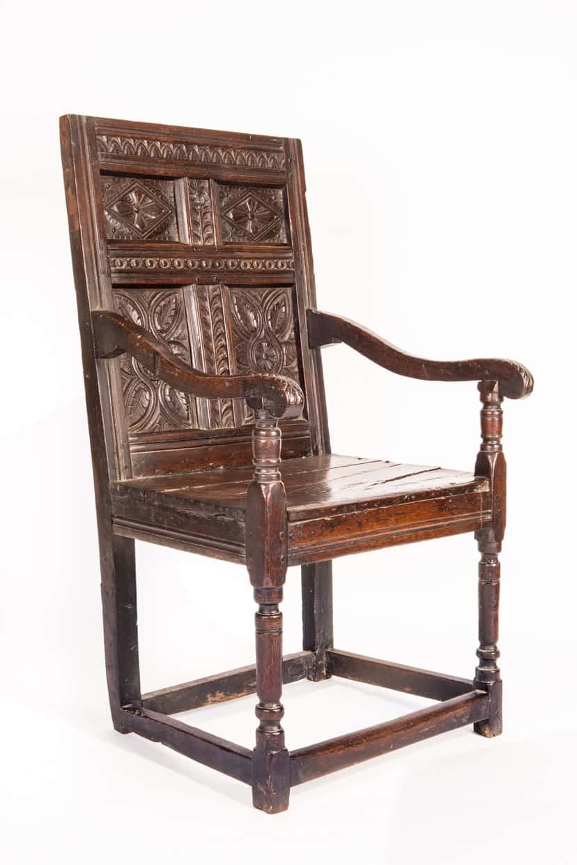 17th century joined oak armchair