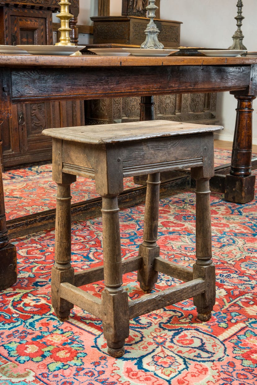 17th century joined oak stool