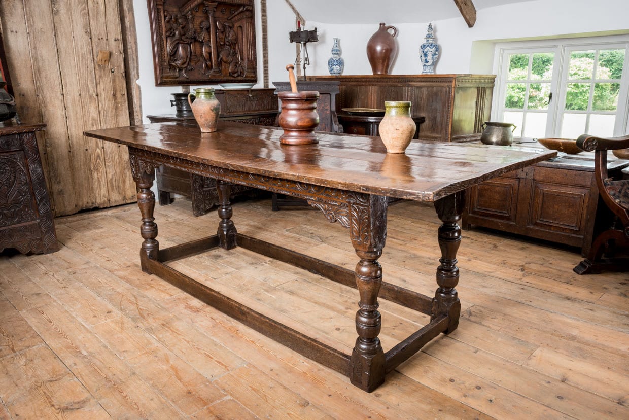 Charles II East Devon oak table