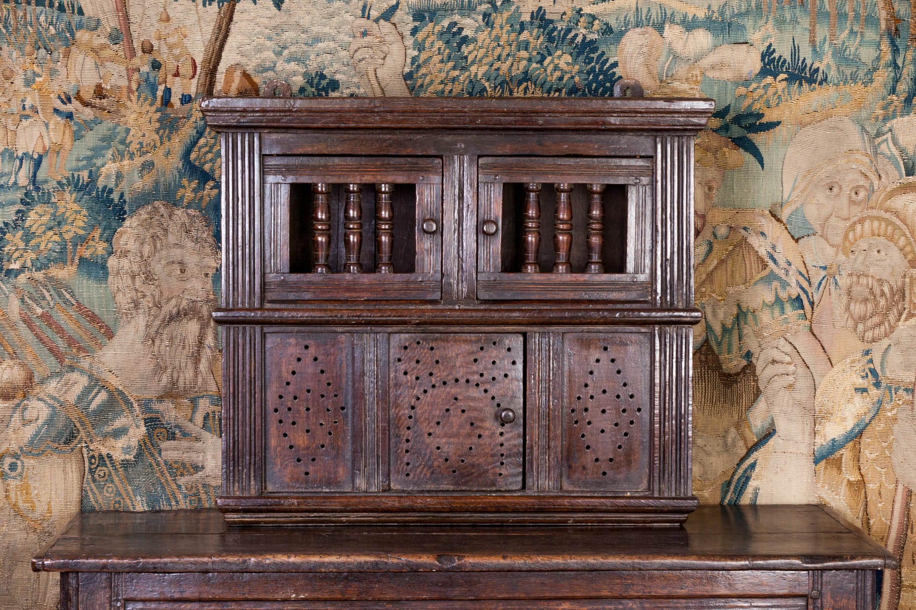 Charles I oak mural cupboard