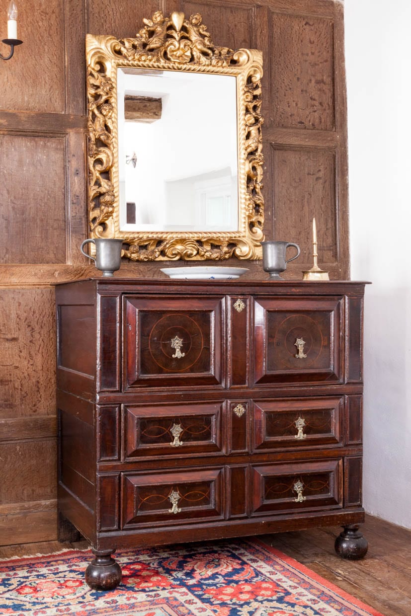Charles II laburnum chest of drawers