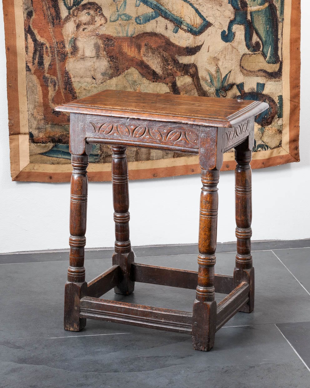 Charles II oak stool