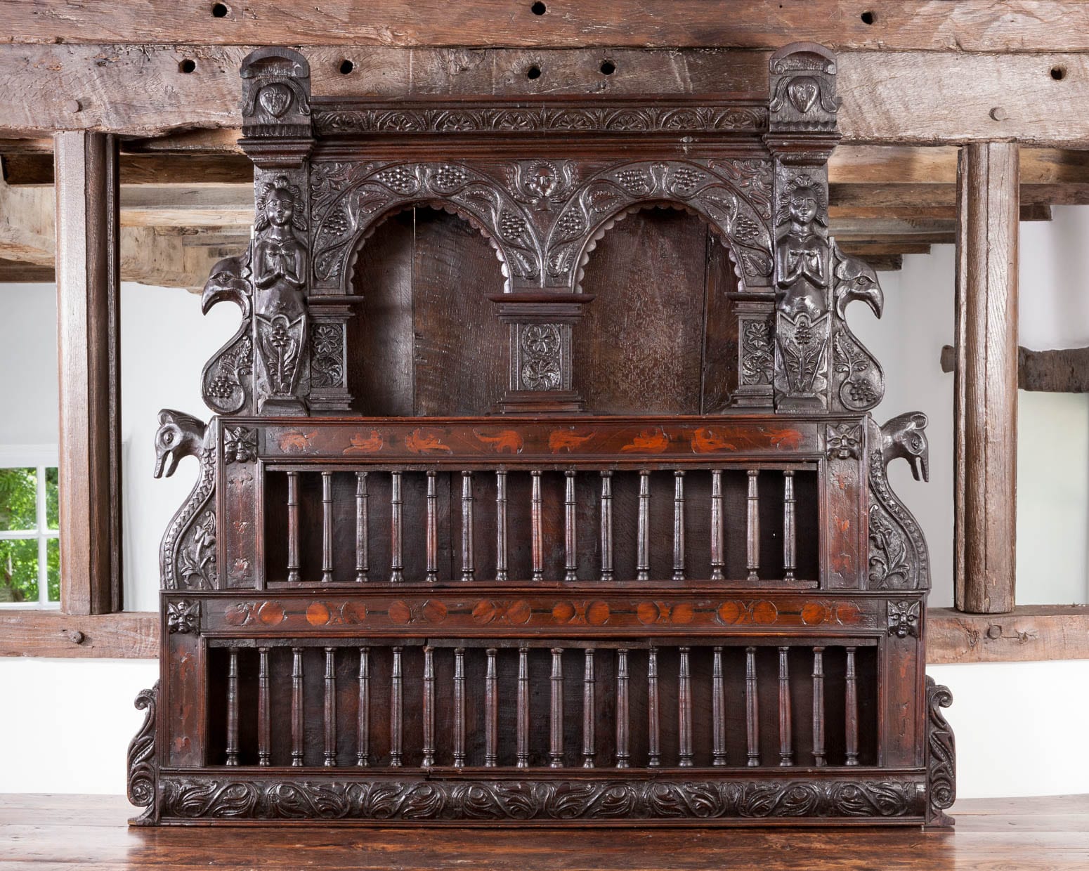 James I oak spindle mural cupboard