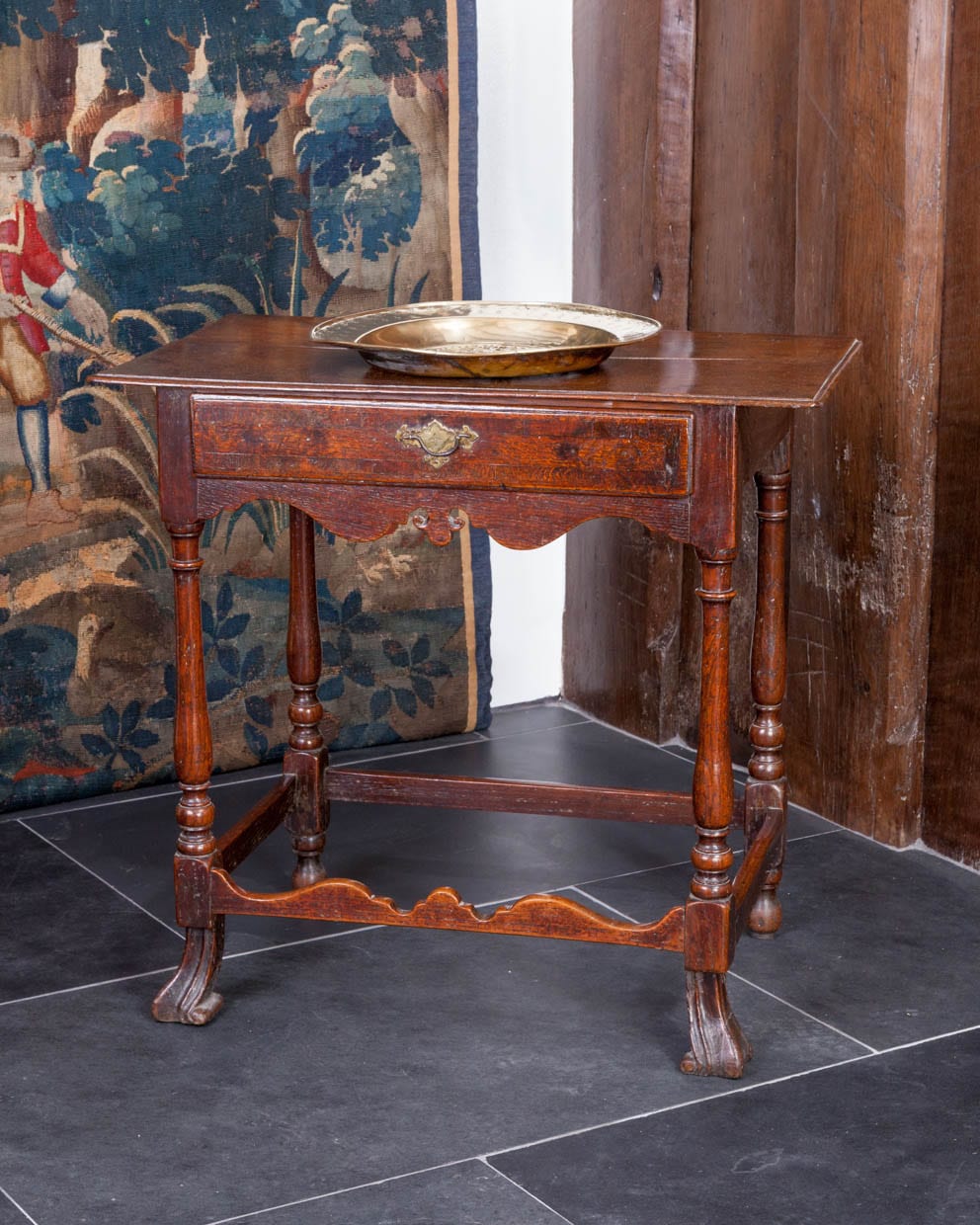 William and Mary oak side table