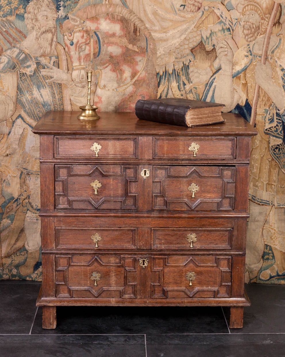 Charles II oak chest of drawers