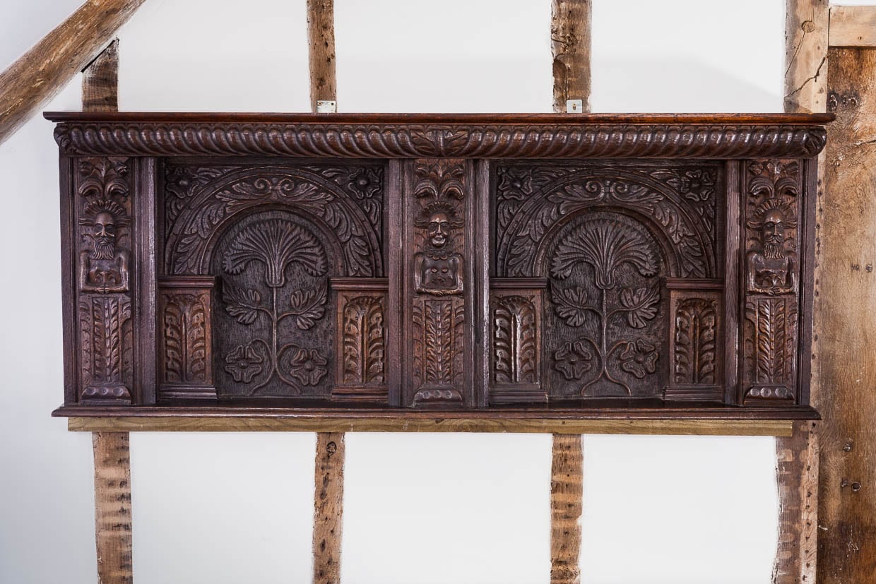 Elizabeth I oak carved overmantel