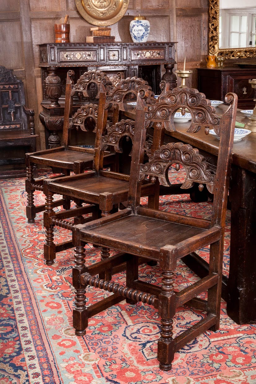 Set of six Yorkshire backstools