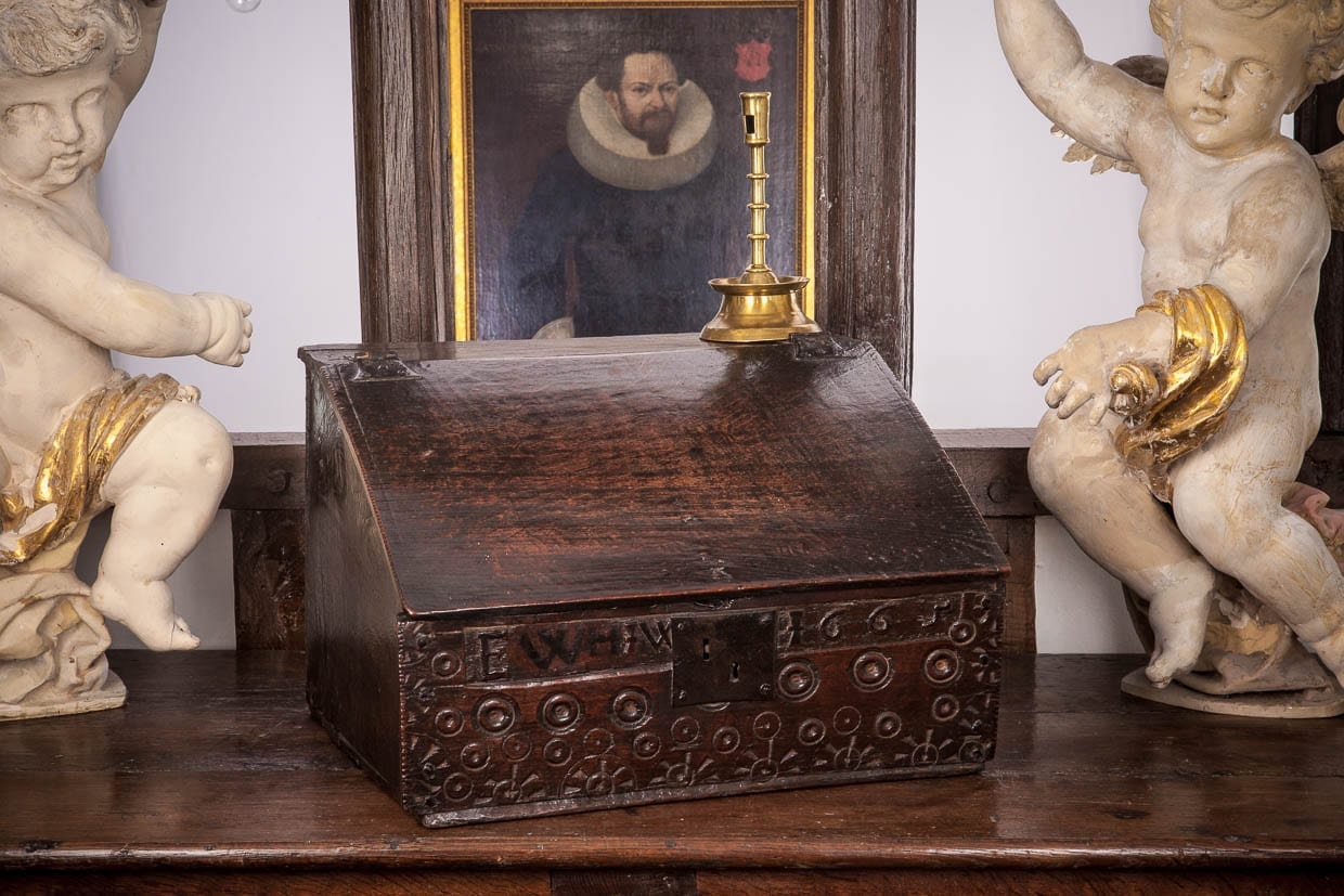 Welsh dated oak writing slope