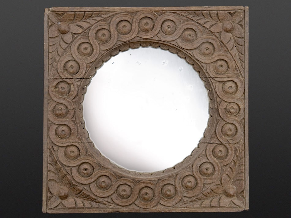 Tudor carved oak looking glass frame