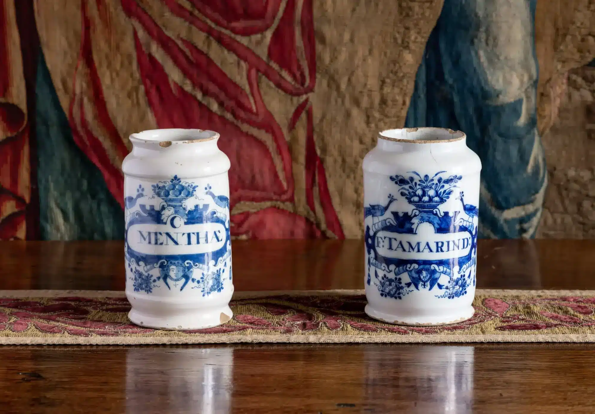 Pair of Delftware Apothecary Jars