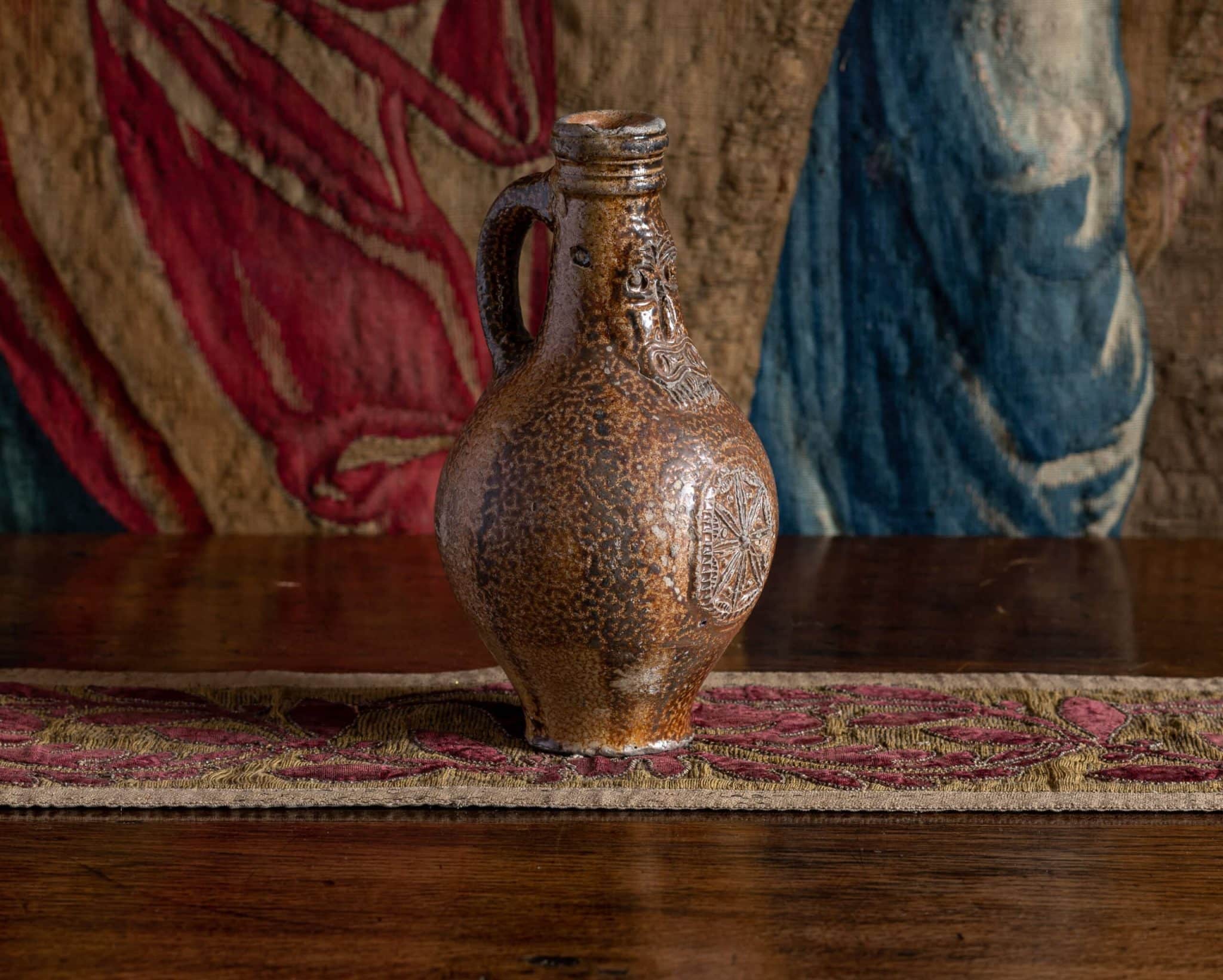 Salt glazed stoneware Bellarmine jug