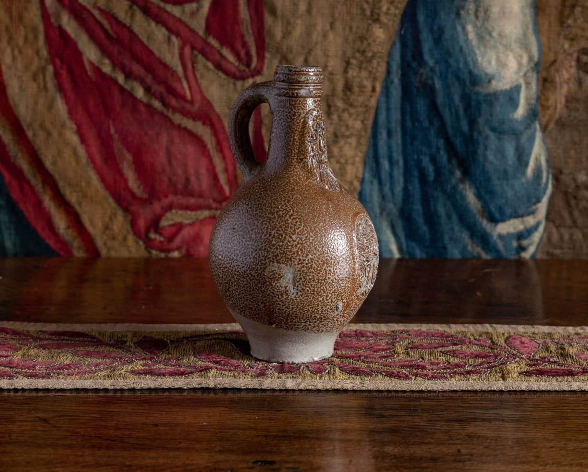 Salt glazed stoneware Bellarmine jug