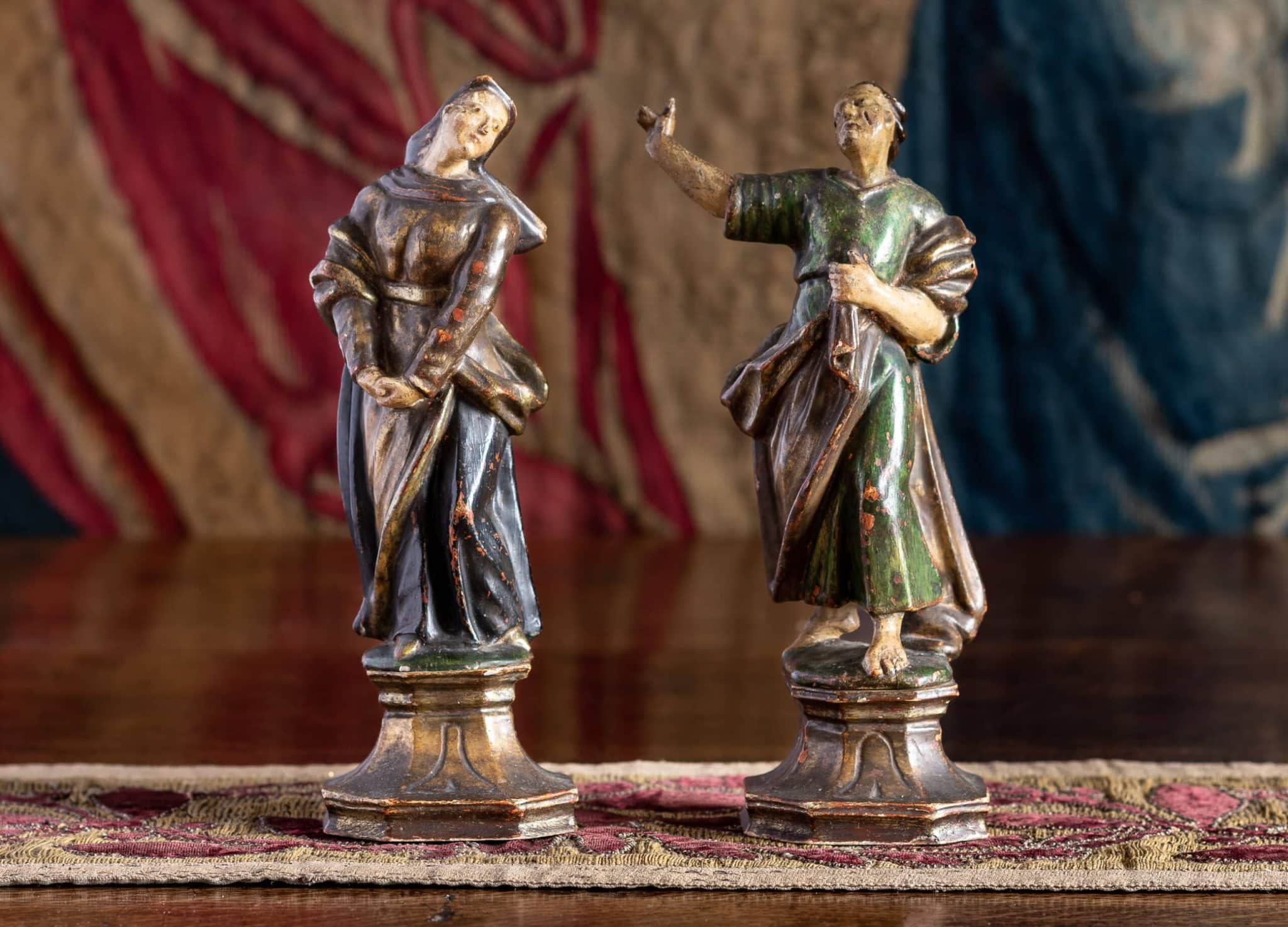 Pair of 17th-Century Polychromed Figures