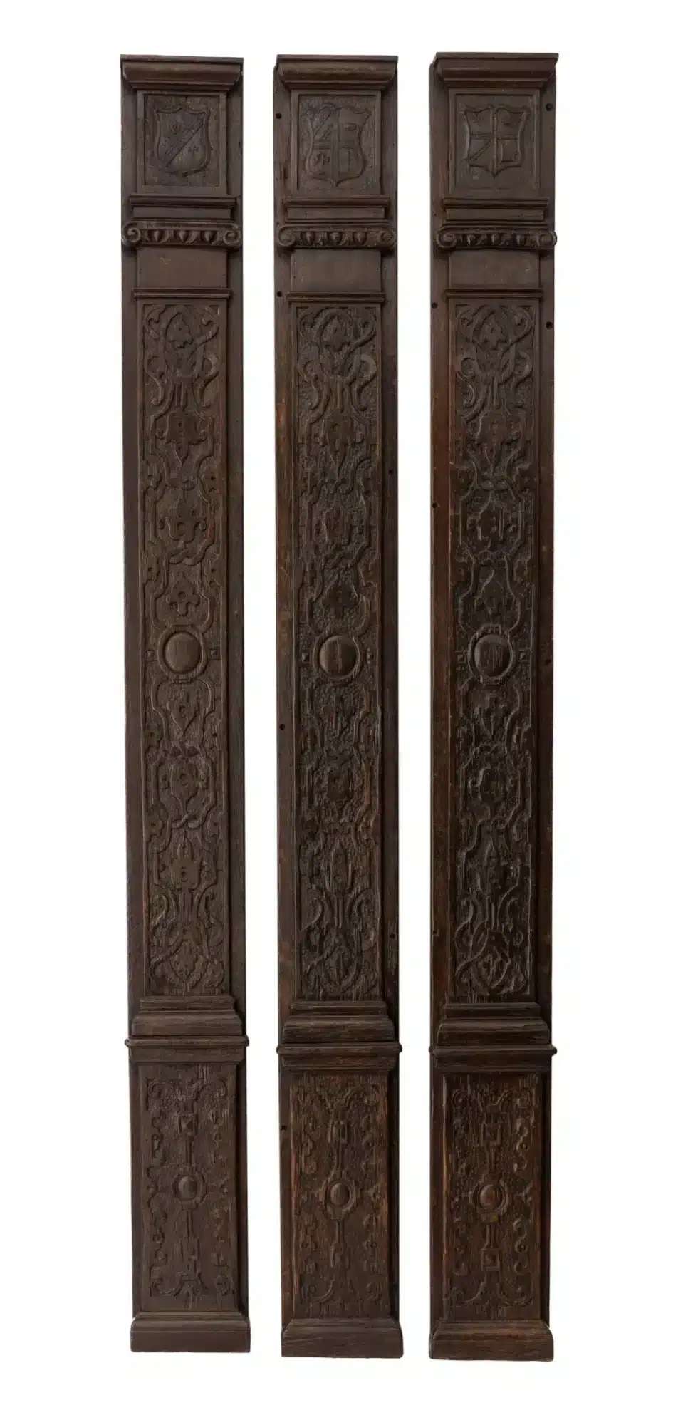 Elizabeth I oak carved columns