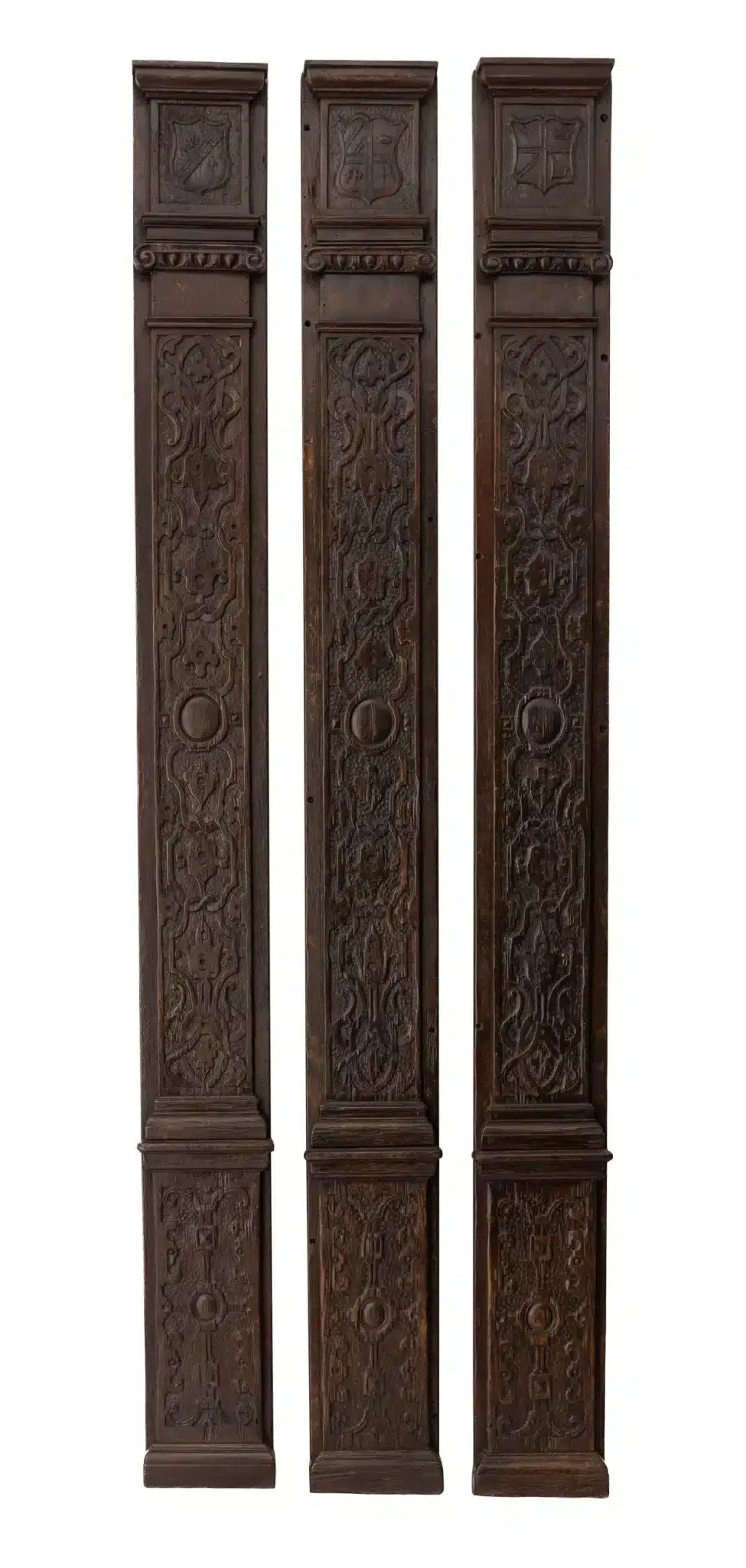Elizabeth I oak carved columns
