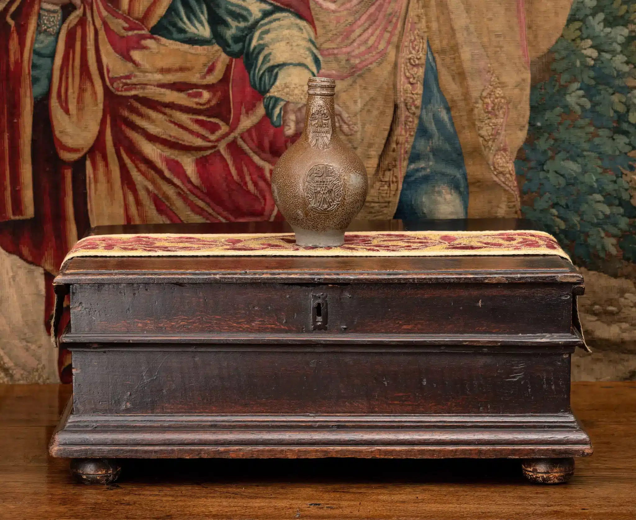 Charles II boarded oak box