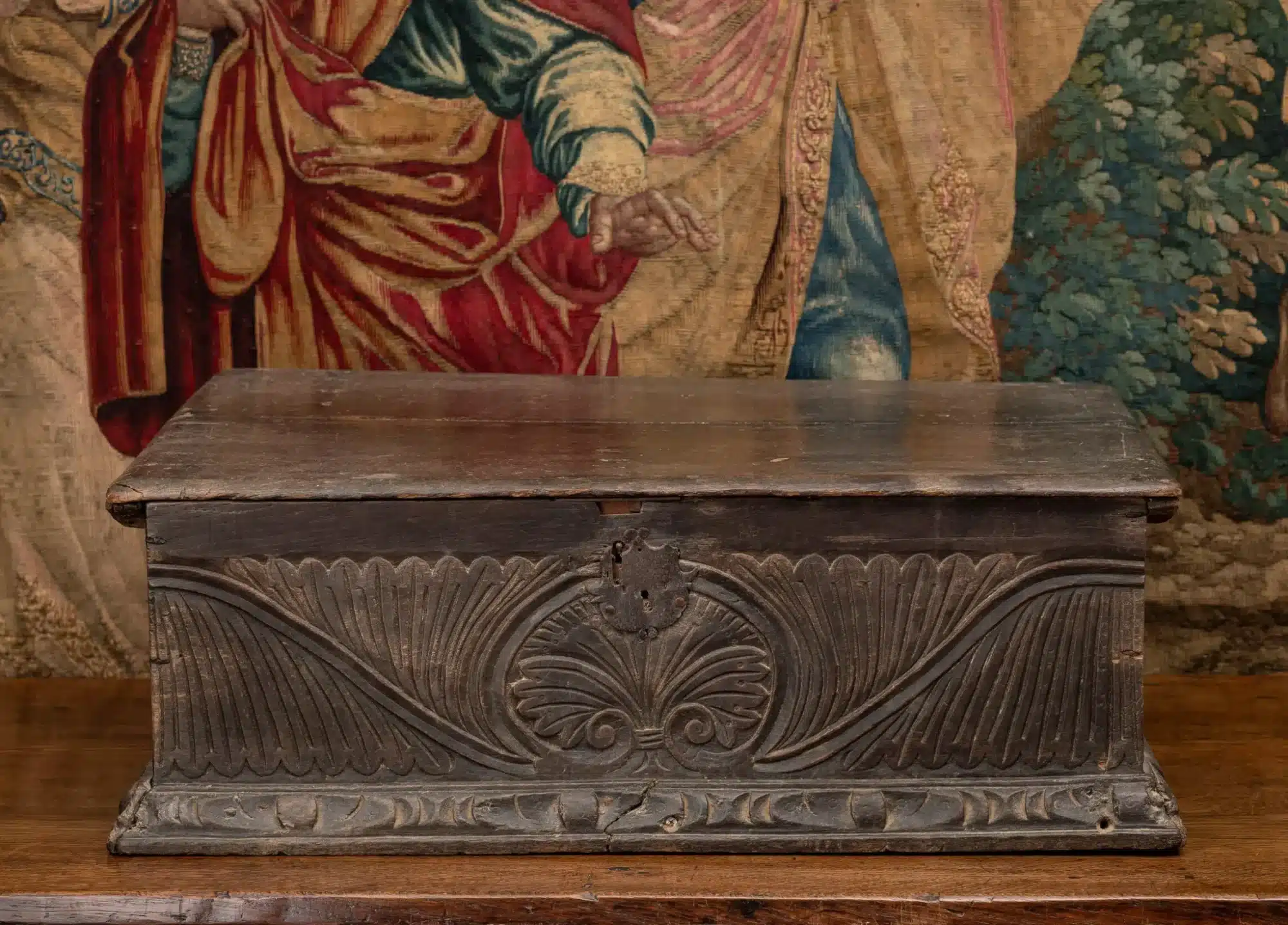 James I Exeter carved oak box