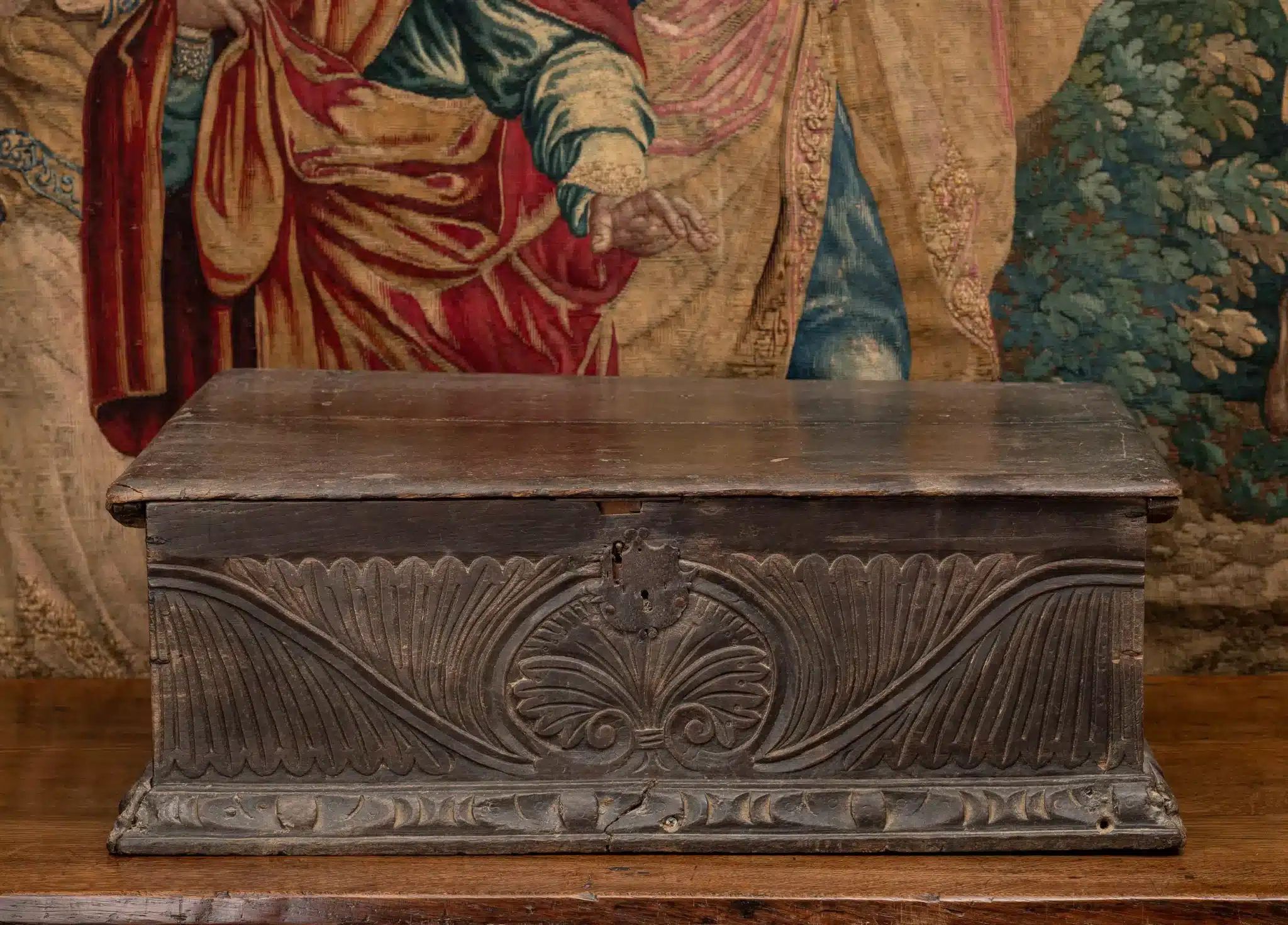 James I Exeter carved oak box