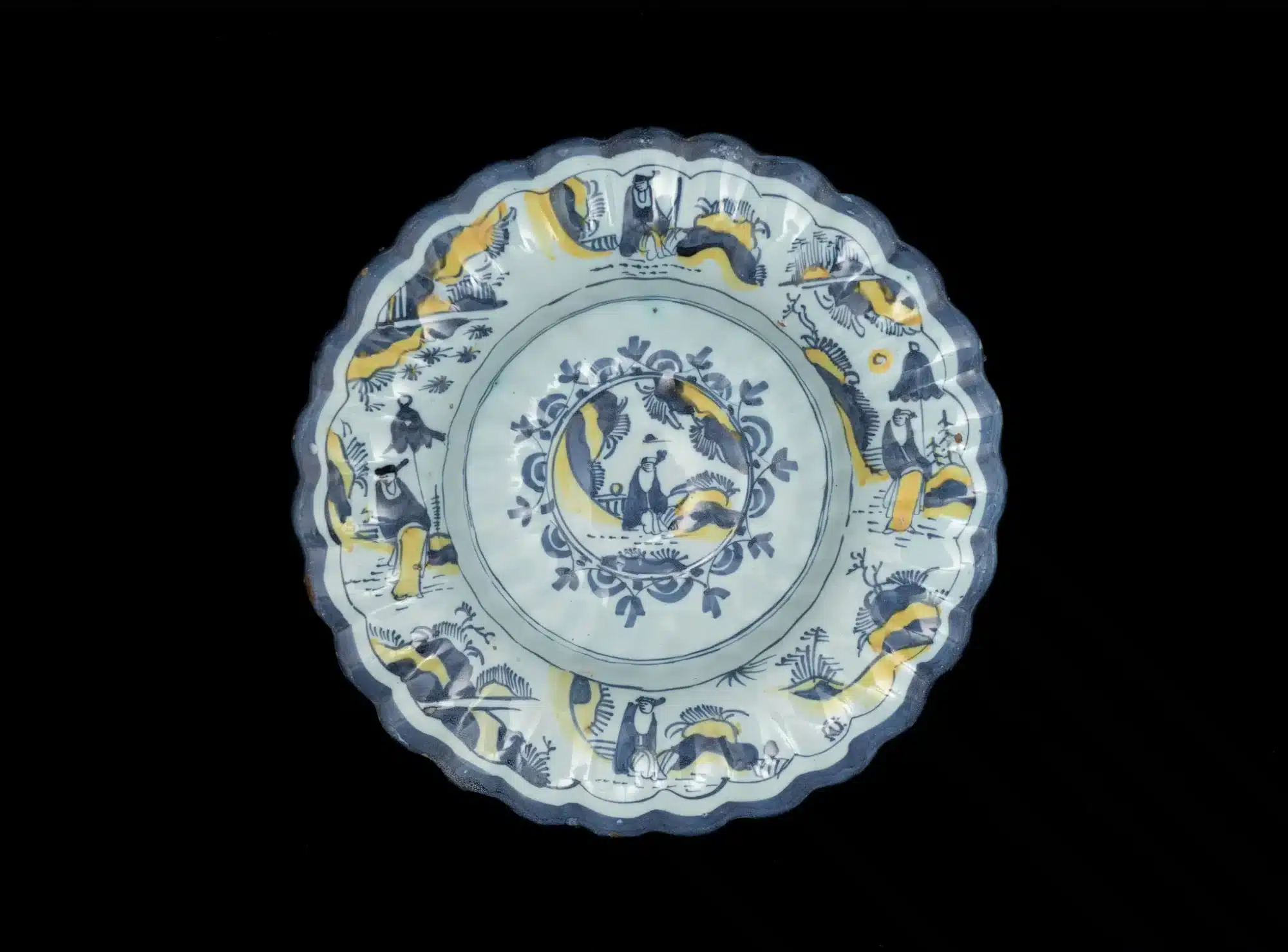 English Delftware Lobed Dish