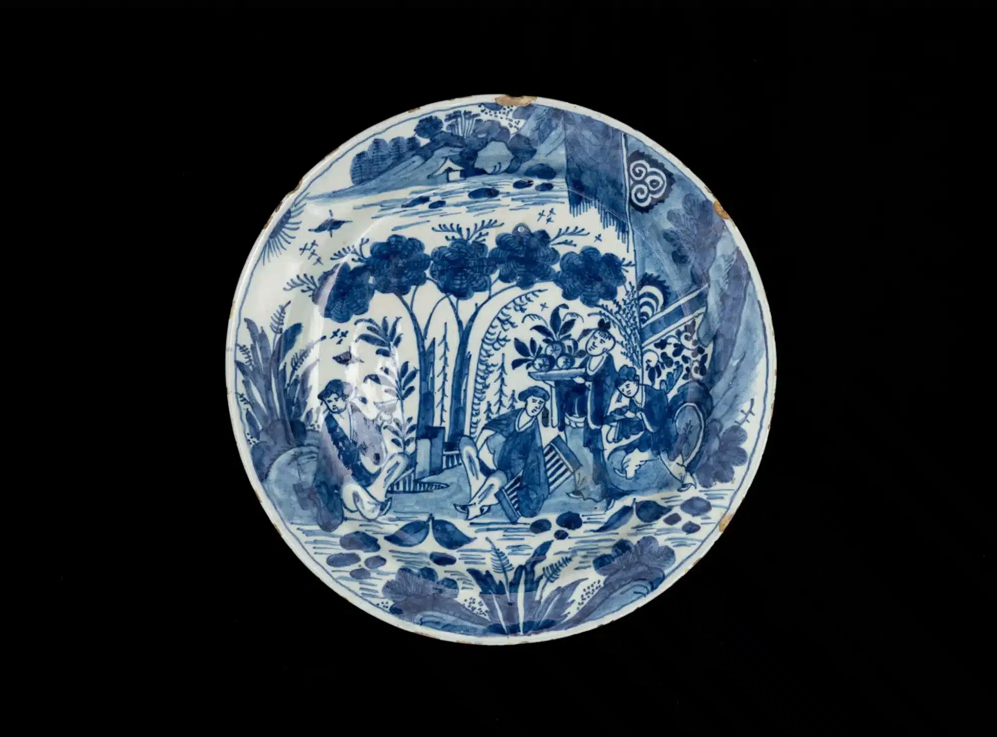 Large Delftware Charger with Chinese Scene