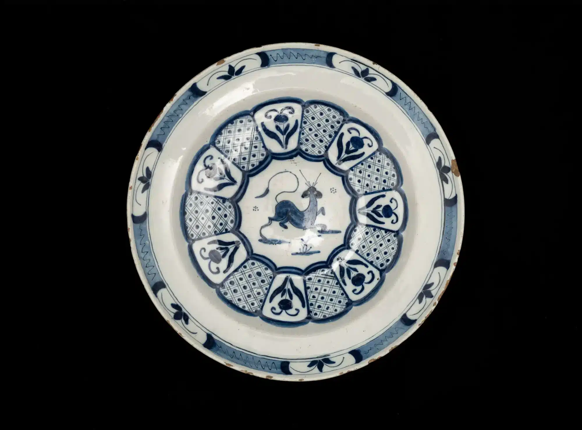 Delftware Charger with Stylised Mythical Beast