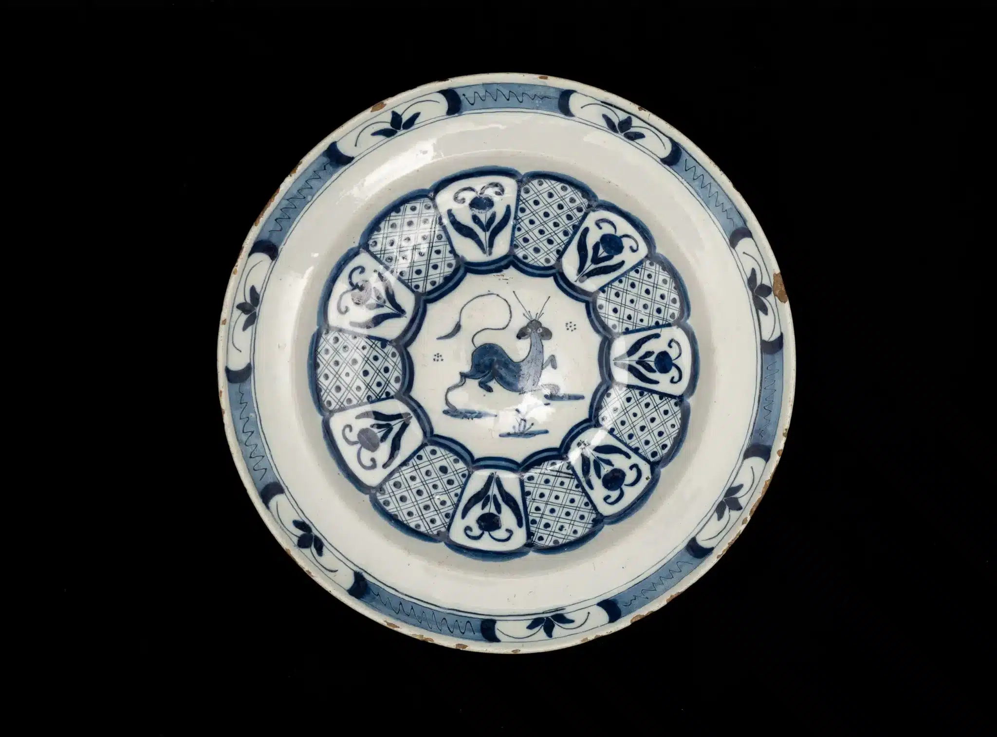Delftware Charger with Stylised Mythical Beast