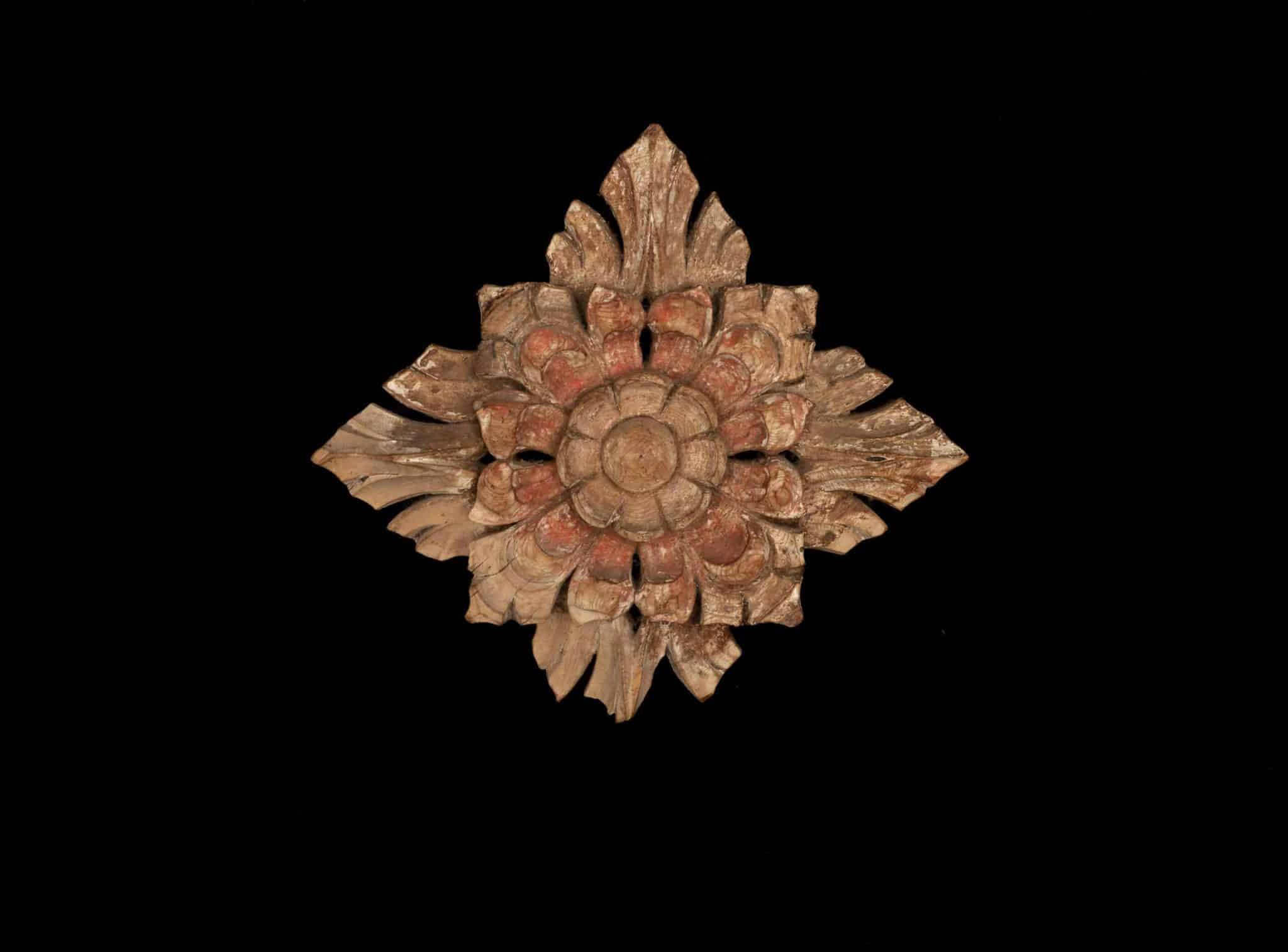 Pair of Tudor Polychromed Roof Bosses