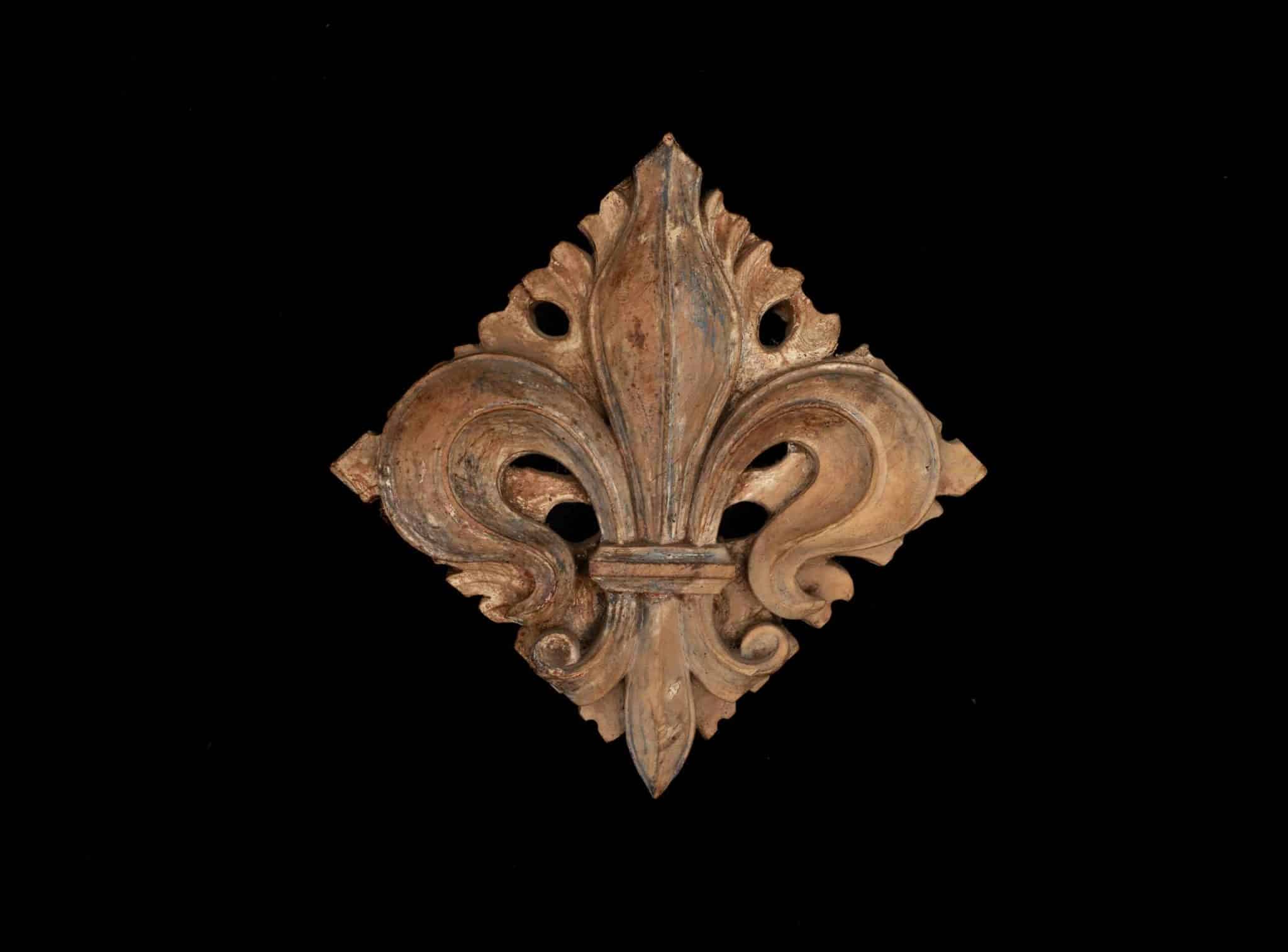 Pair of Tudor Polychromed Roof Bosses