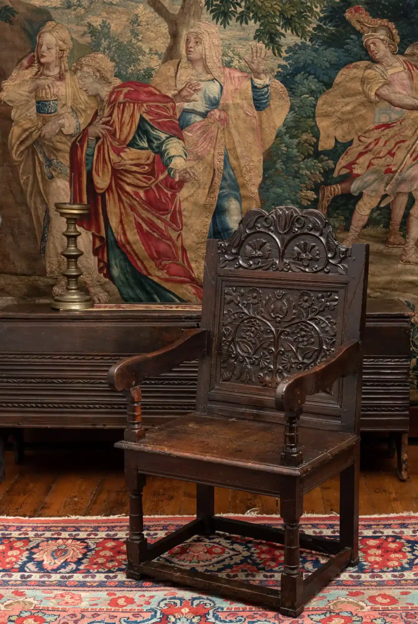 Charles II joined oak armchair