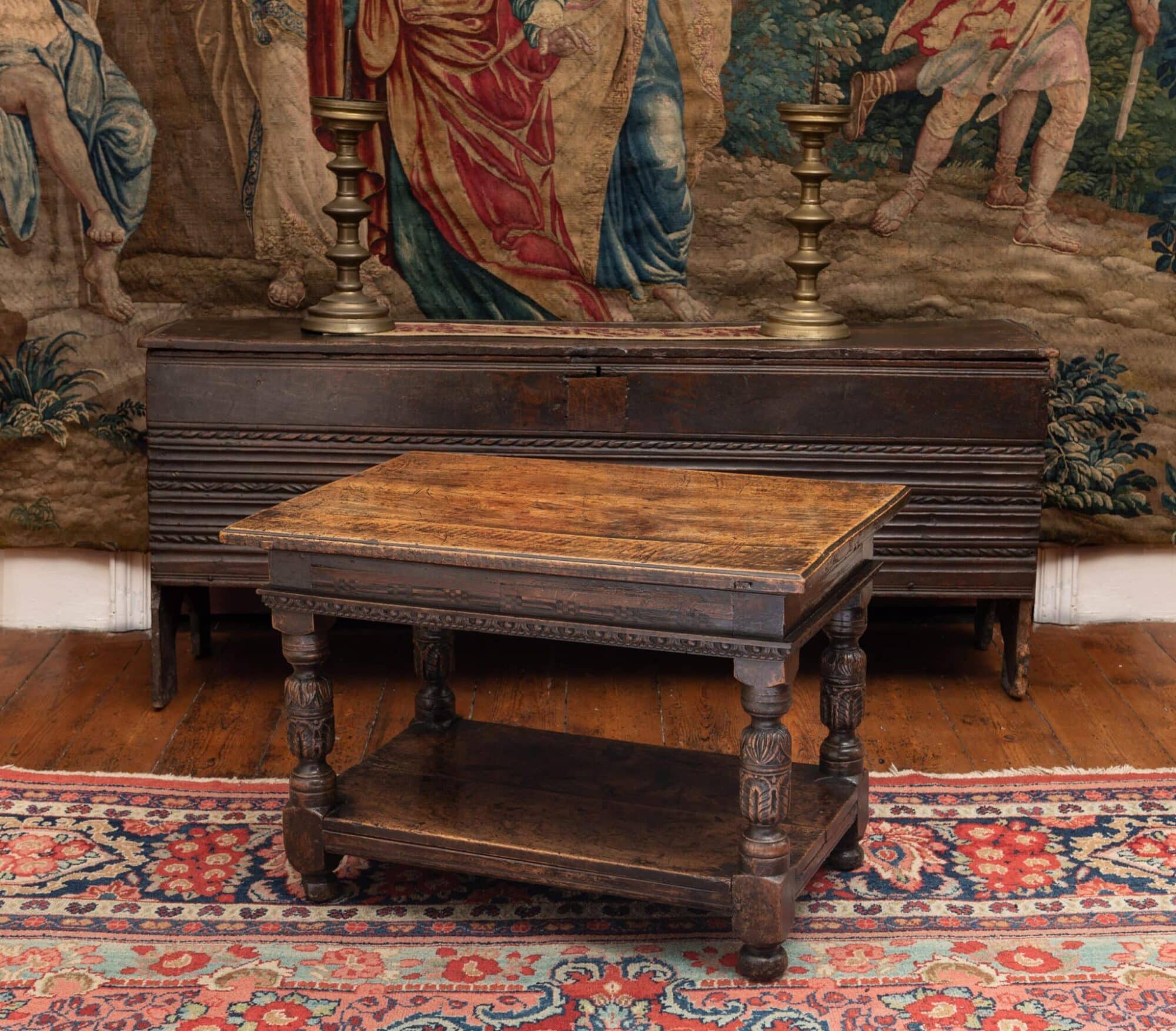 Elizabeth I walnut two tier table