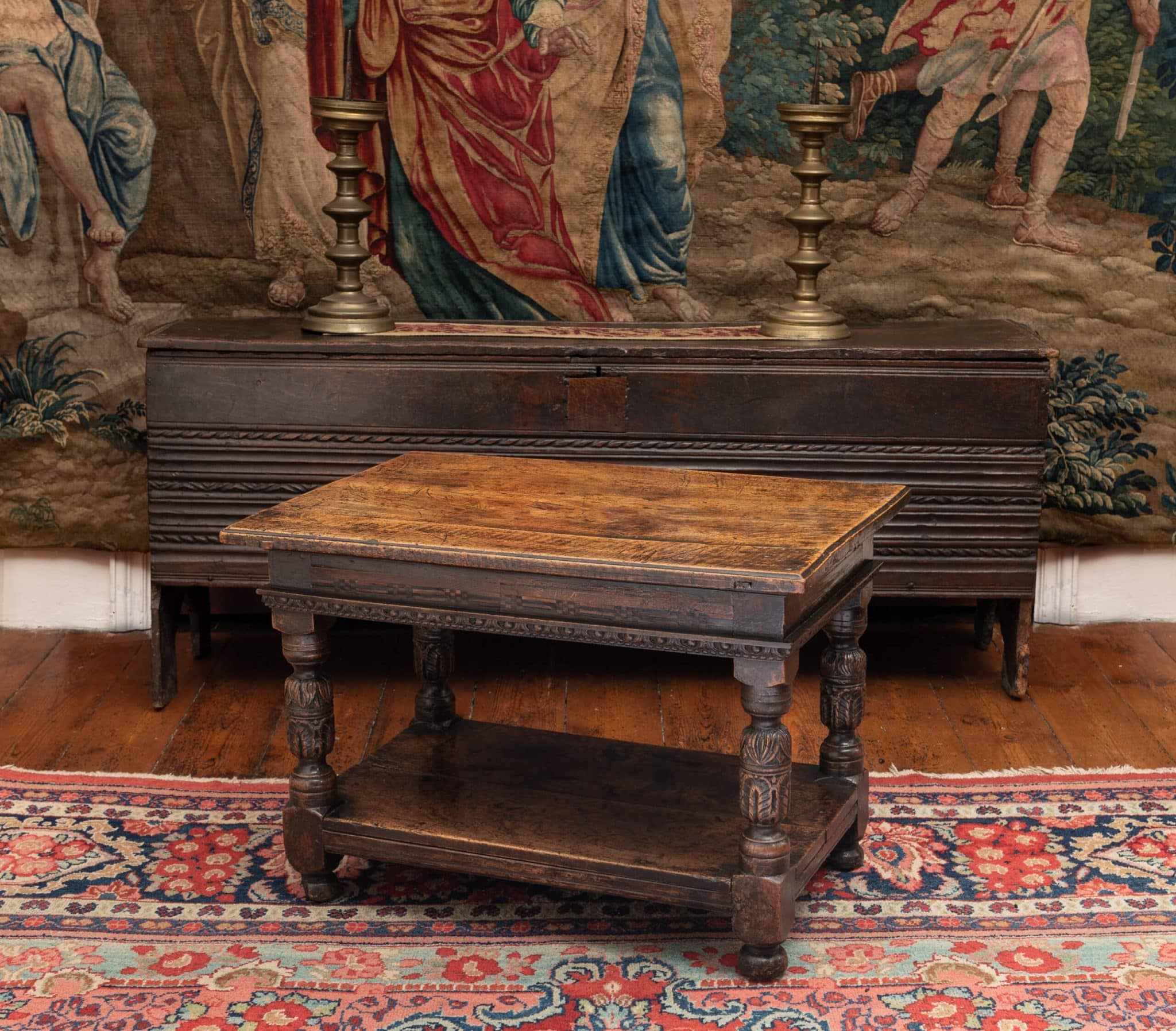 Elizabeth I walnut two tier table