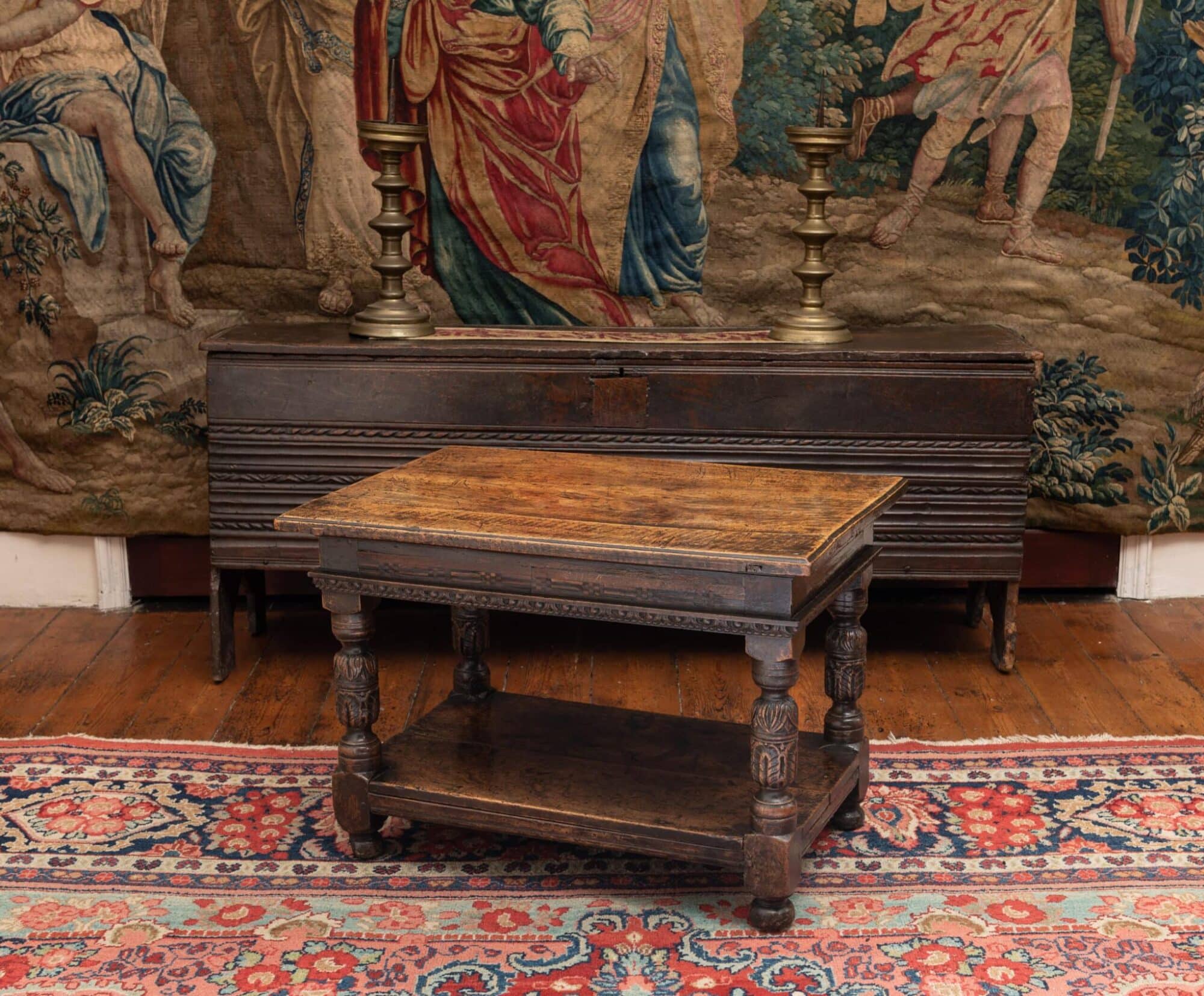 Elizabeth I walnut two tier table