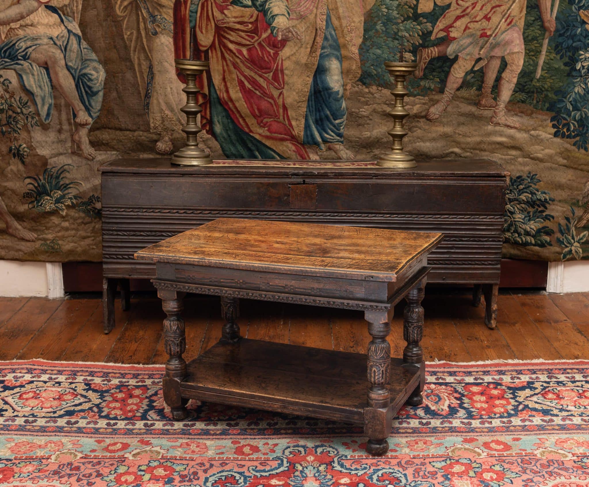 Elizabeth I walnut two tier table