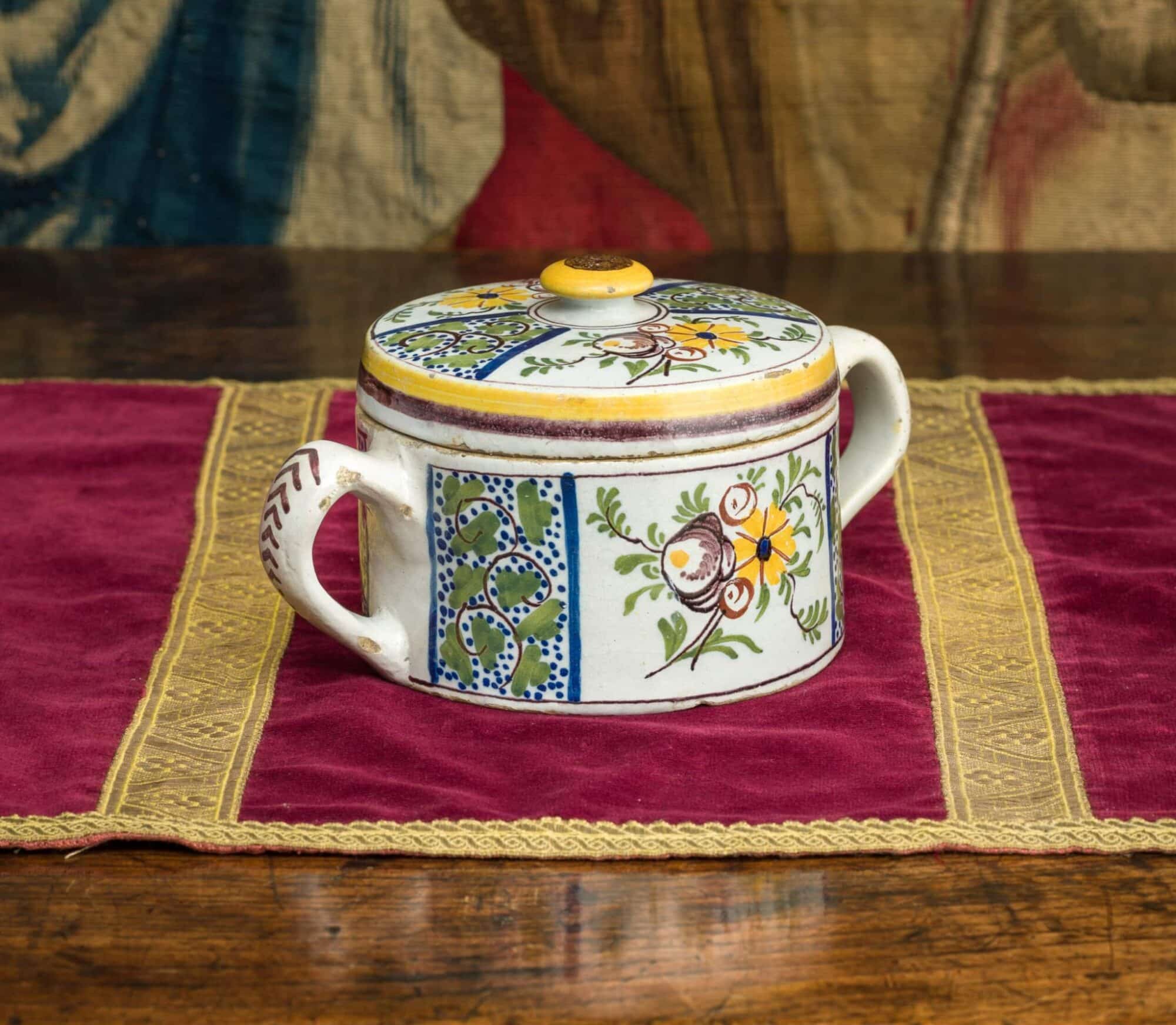 Delftware posset pot
