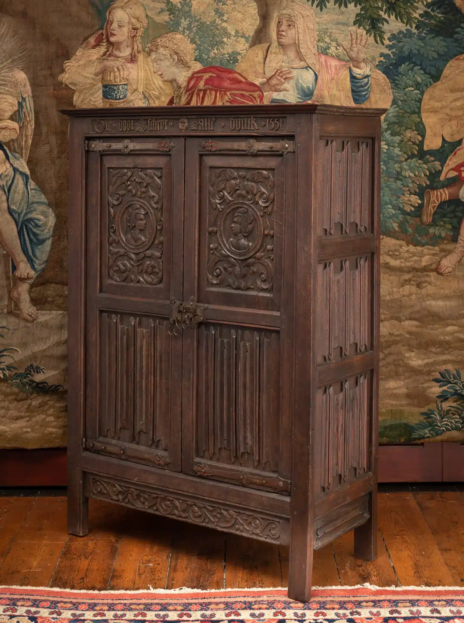 Renaissance Oak Portrait Cupboard, dated 1551