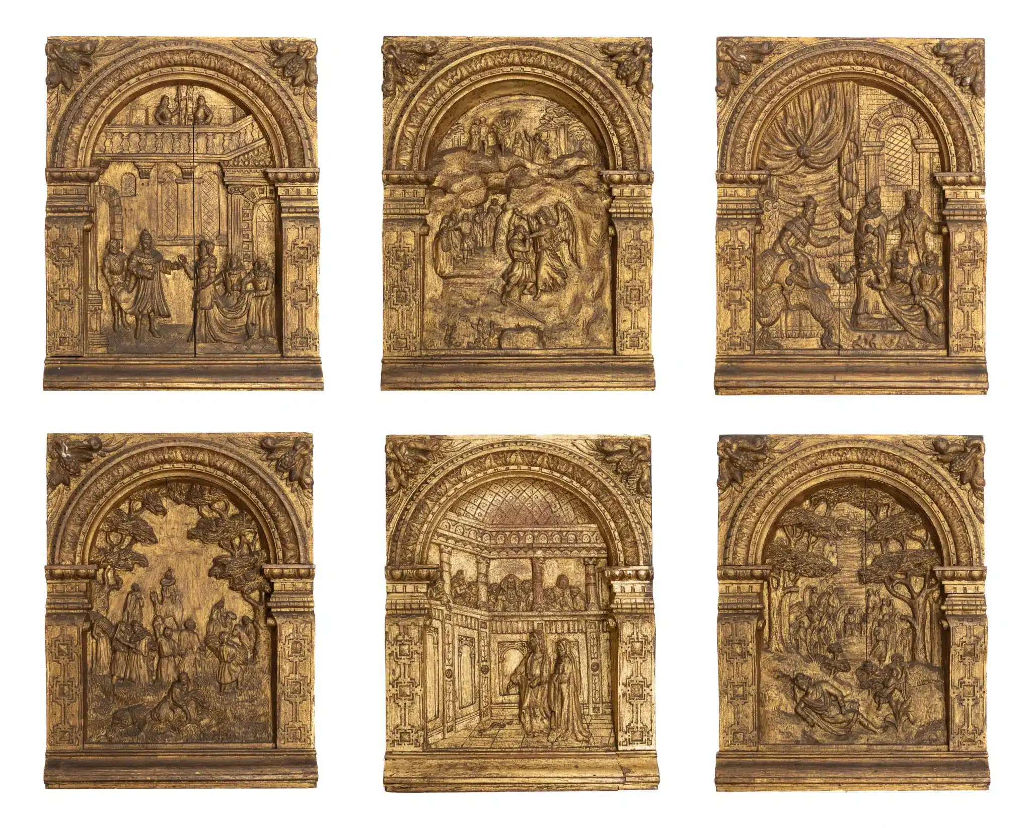 Elizabeth I oak carved panels