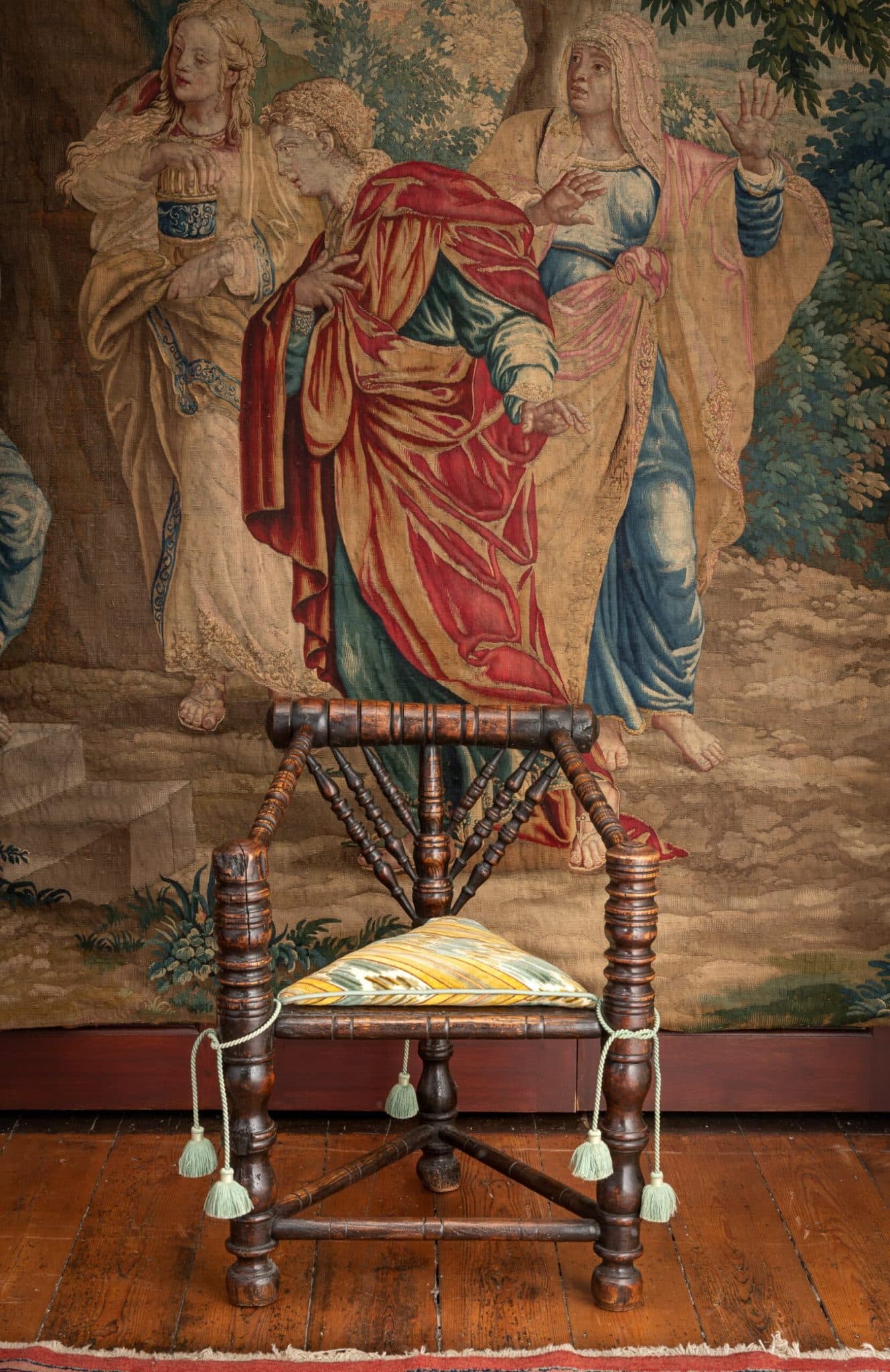 Charles I Ash Turned Triangular Armchair