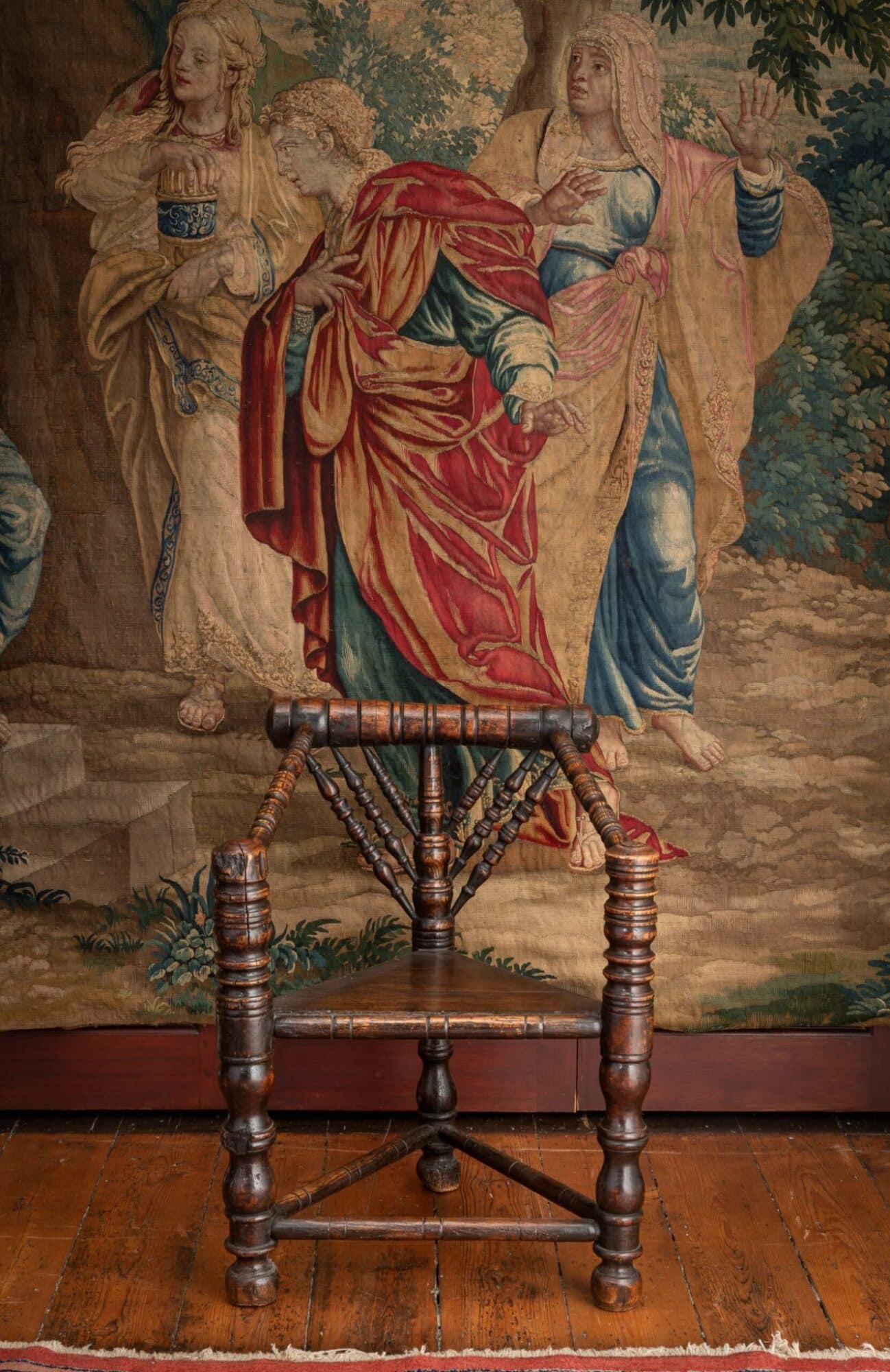 Charles I Ash Turned Triangular Armchair