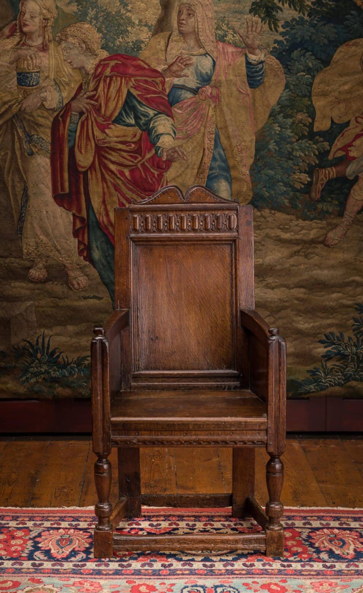 Elizabeth I Oak Enclosed Armchair