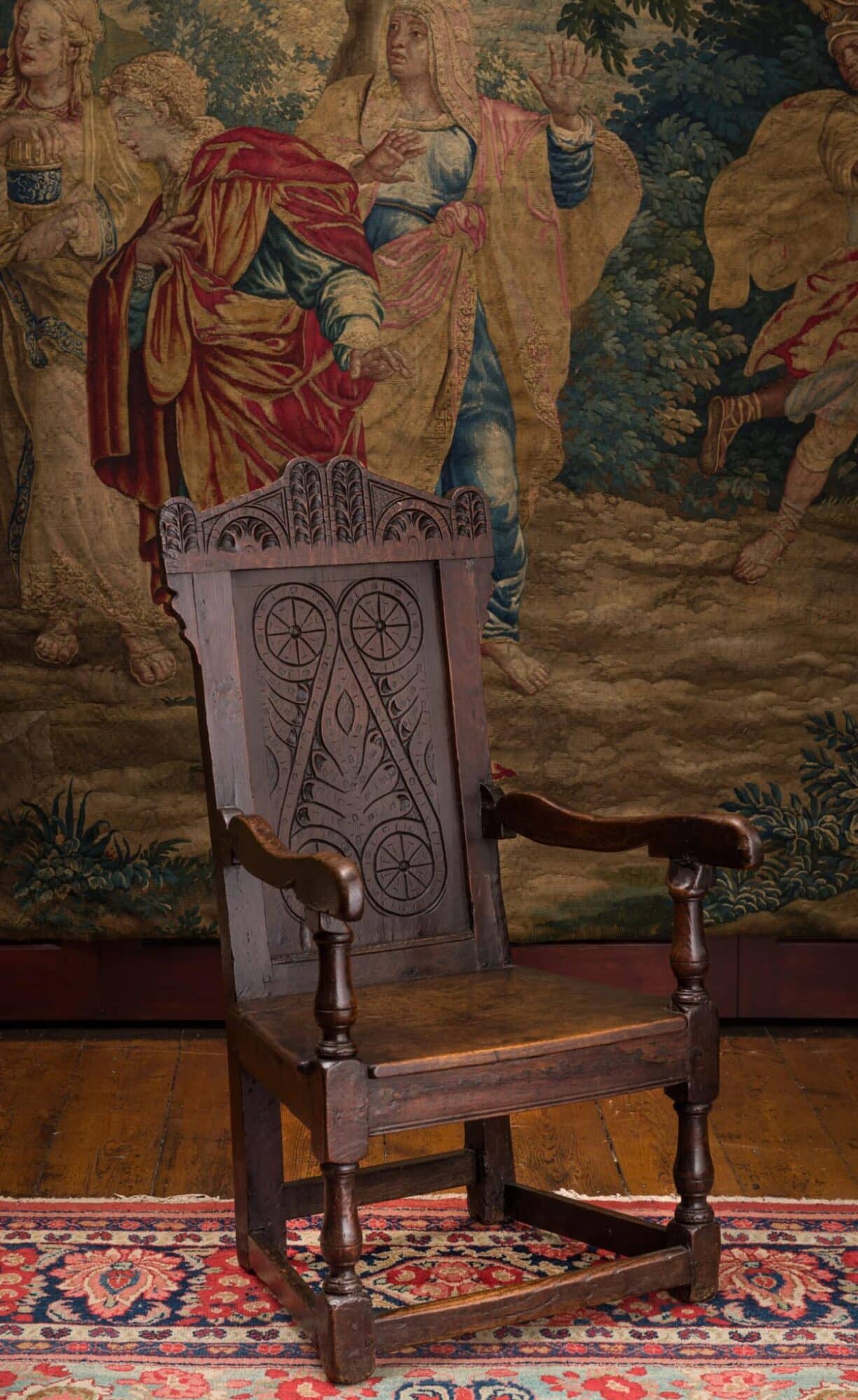 Charles II joined oak armchair