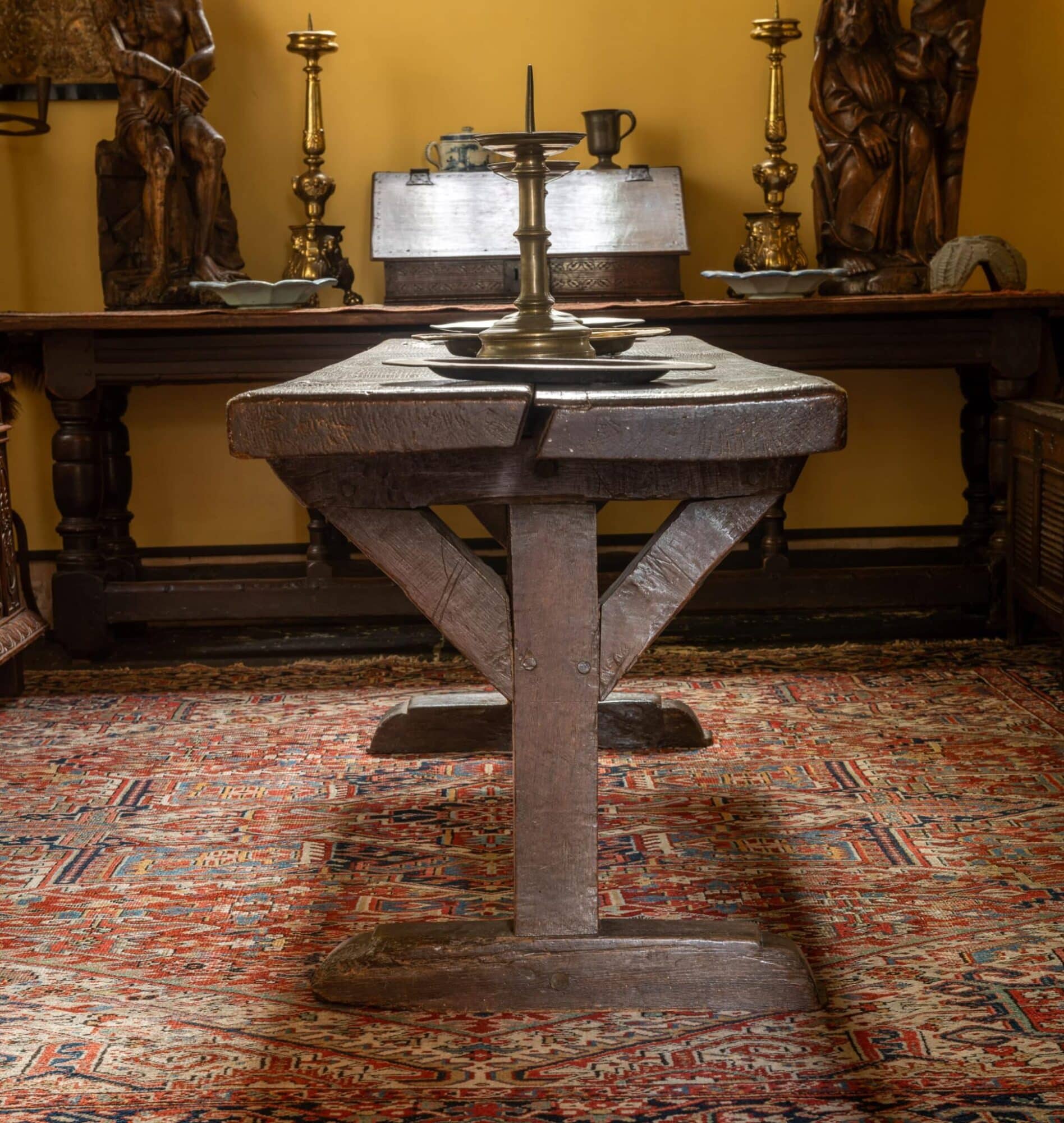 Late Gothic oak trestle table