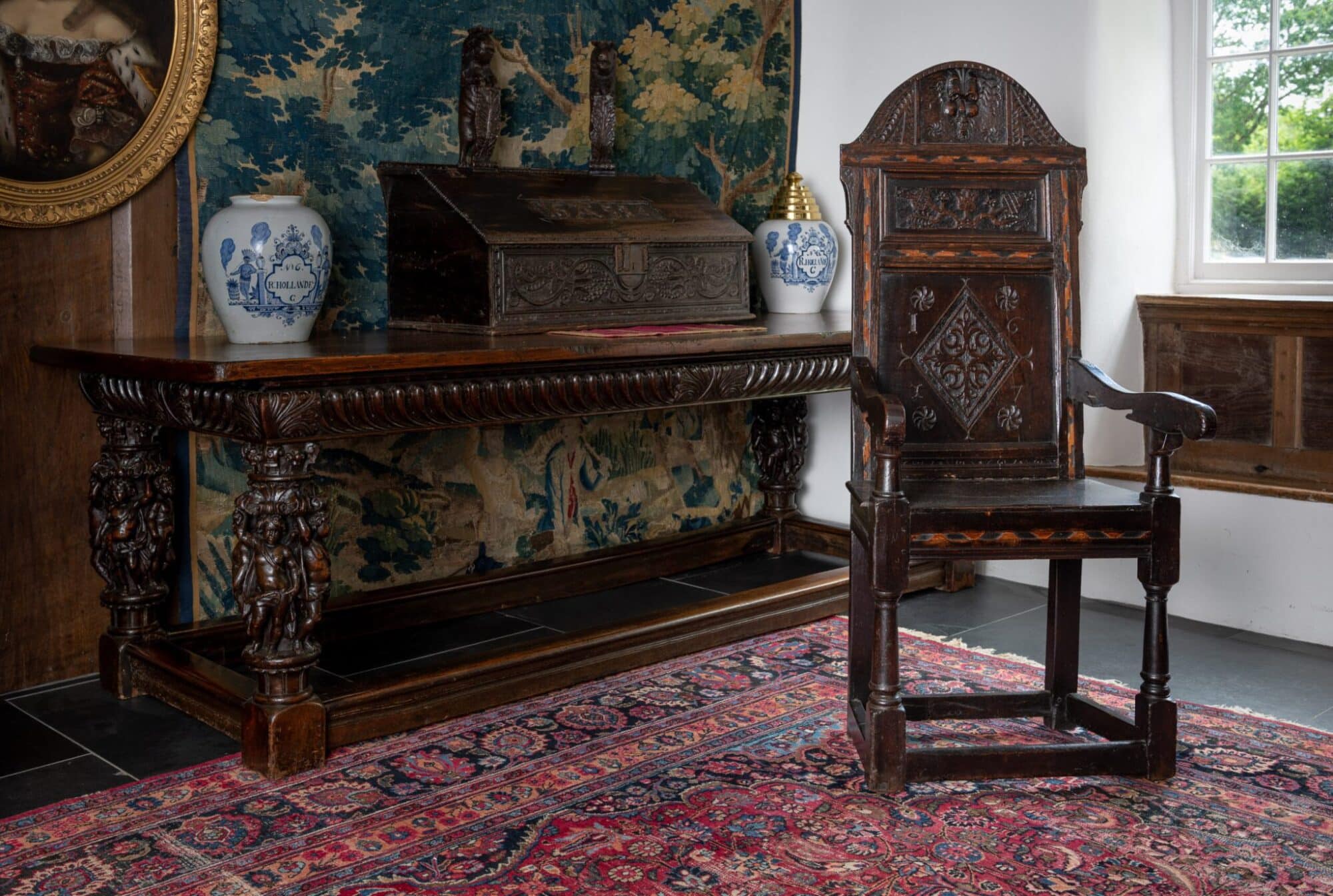 James I joined oak armchair