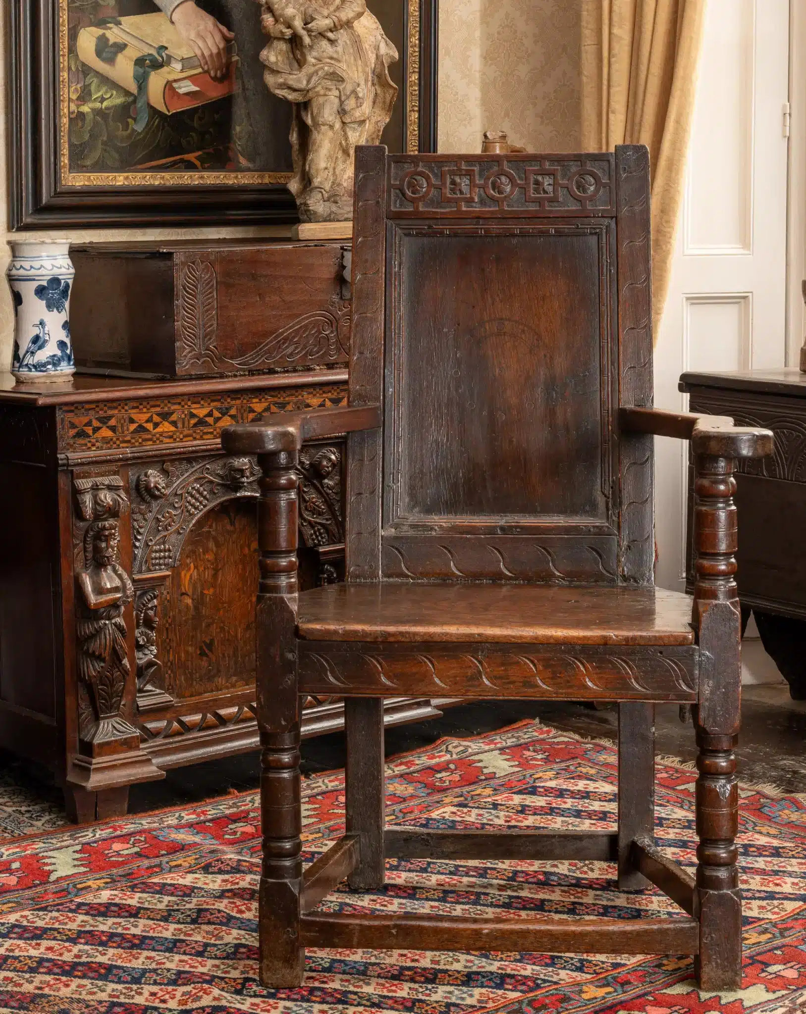James I Joined Oak “Caqueteuse” Armchair